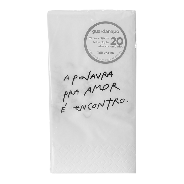 GUARDANAPO PACOTE COM 20 PEÇAS 39 CM X 39 CM MANUSCRITO
