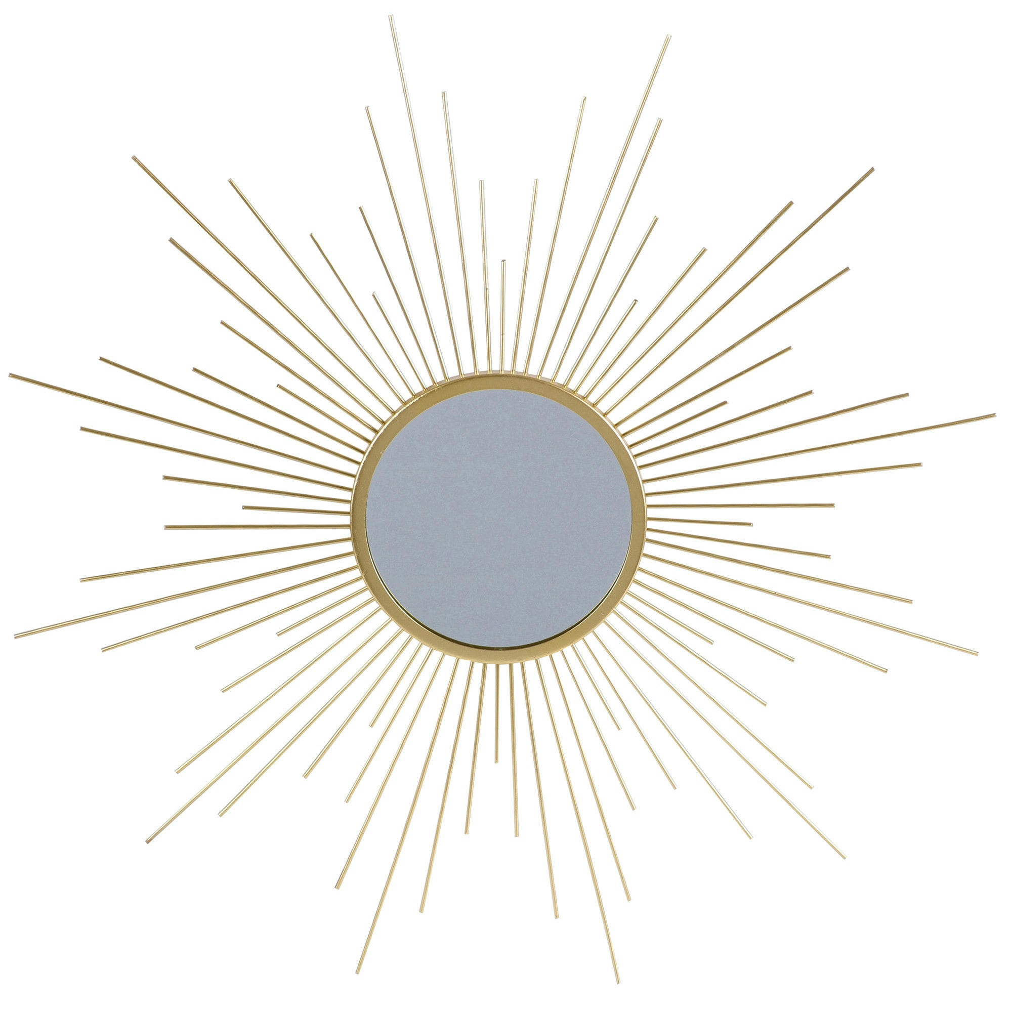 - Miroir rond soleil métal doré 60cm