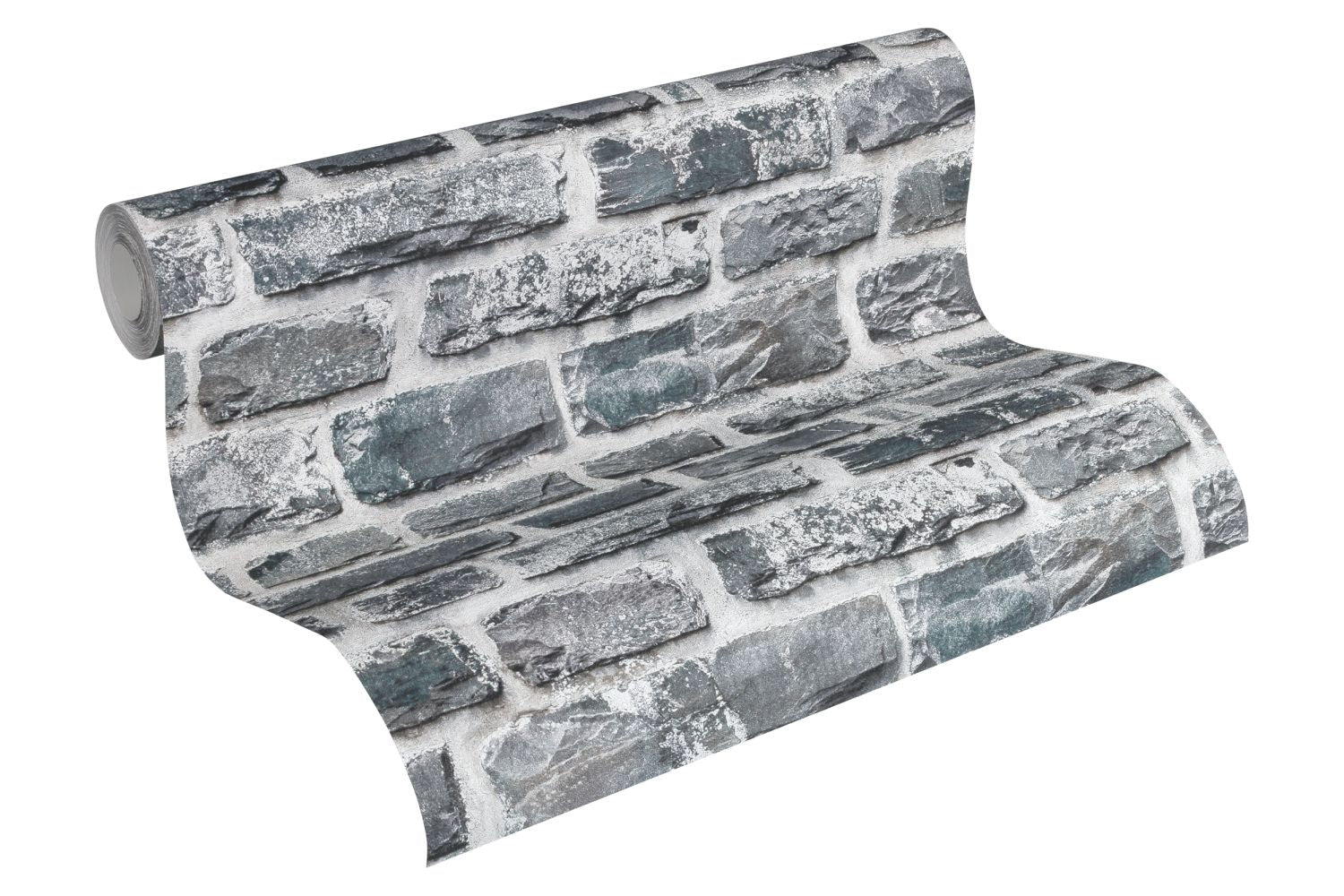 A.S. Création behang stenen muur donkergrijs - 53 cm x 10.05 m - AS-361404