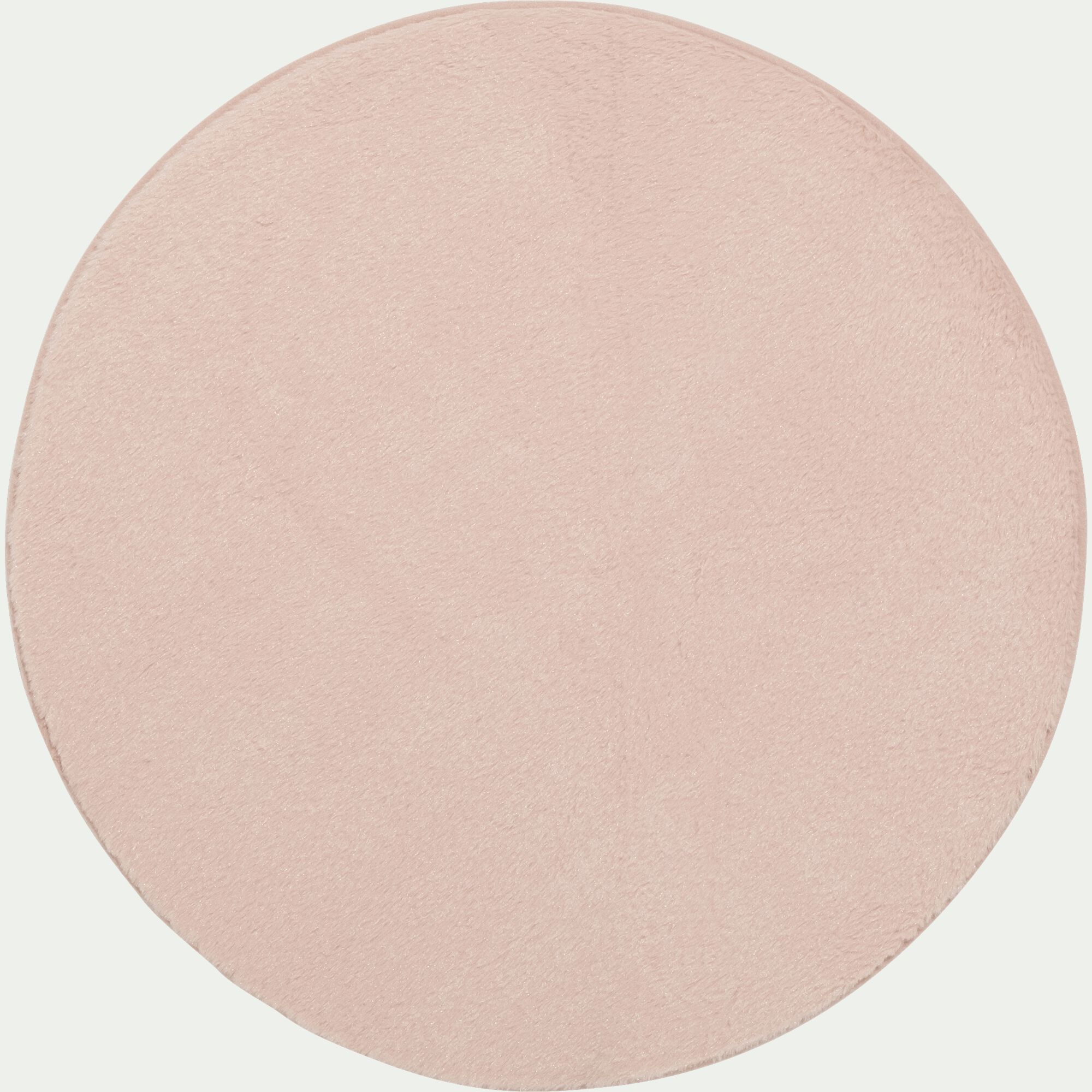 ROBIN - Tapis rond imitation fourrure - rose argile D150cm