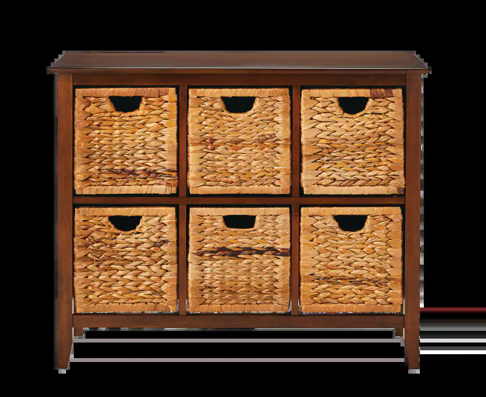 For Living Verona Basket Front 6-Drawer Storage Chest/Dresser, Espresso Finish