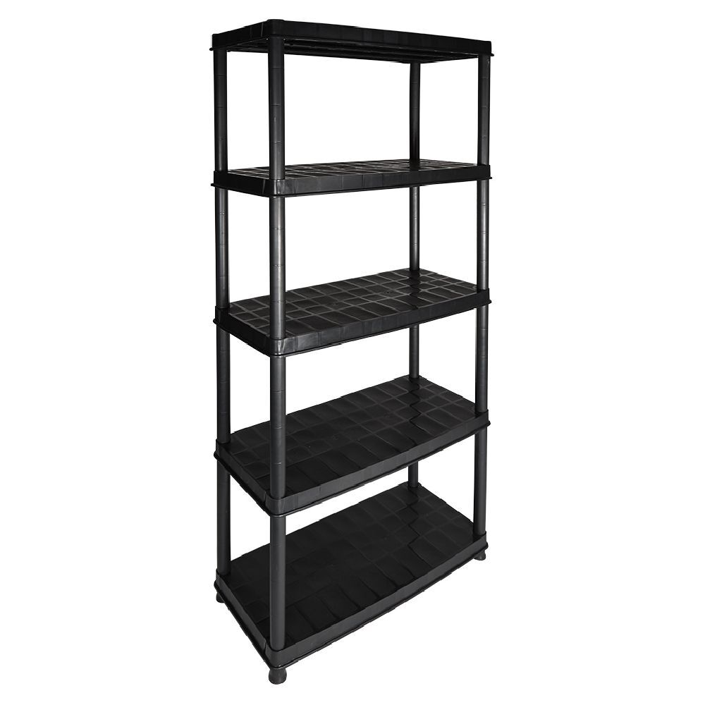 étagère plastique noir 5 niveaux L71xl35xH180cm