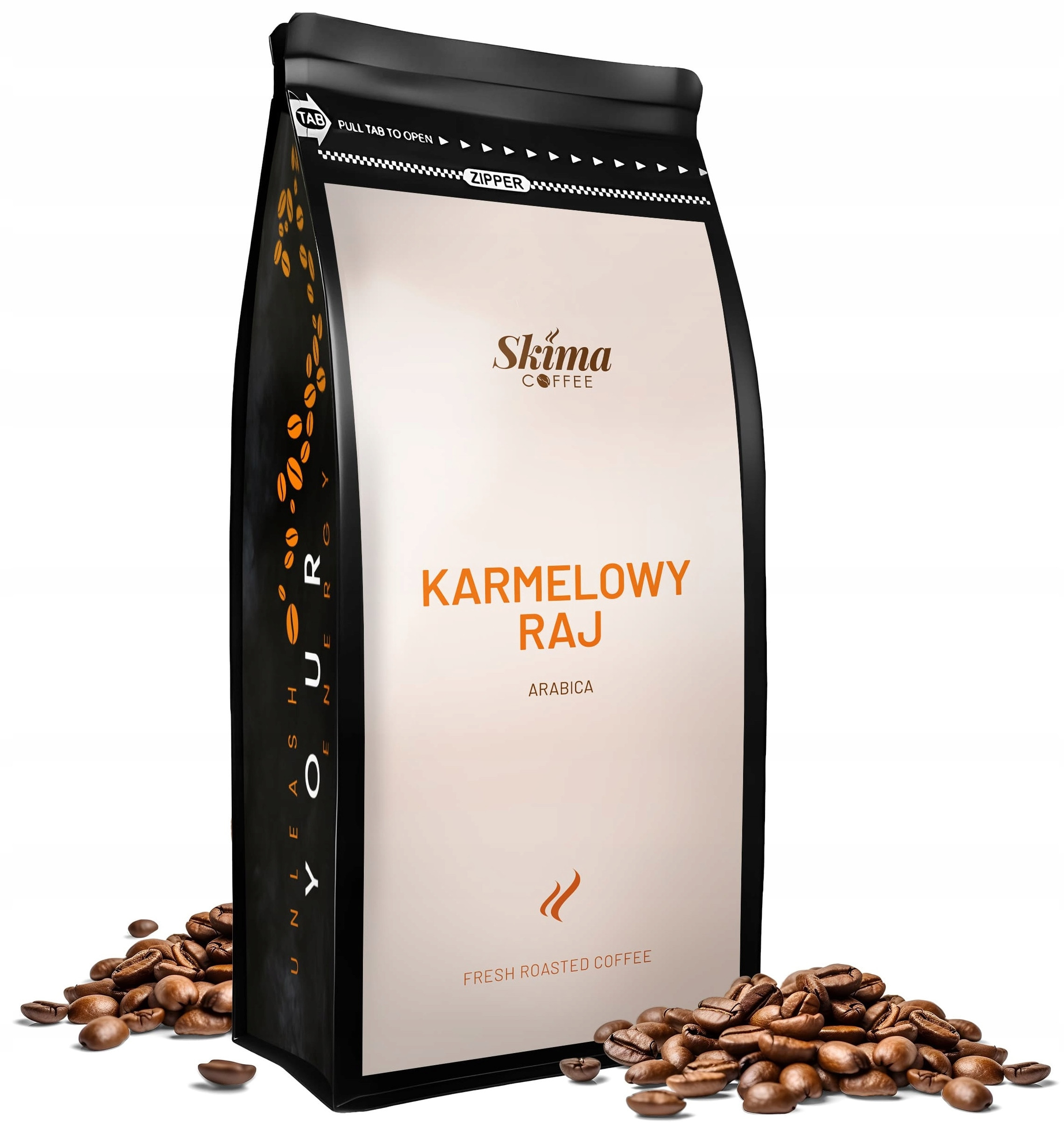 Kawa ziarnista 1kg Karmelowy Raj 100% Arabica Świeża do ekspresu