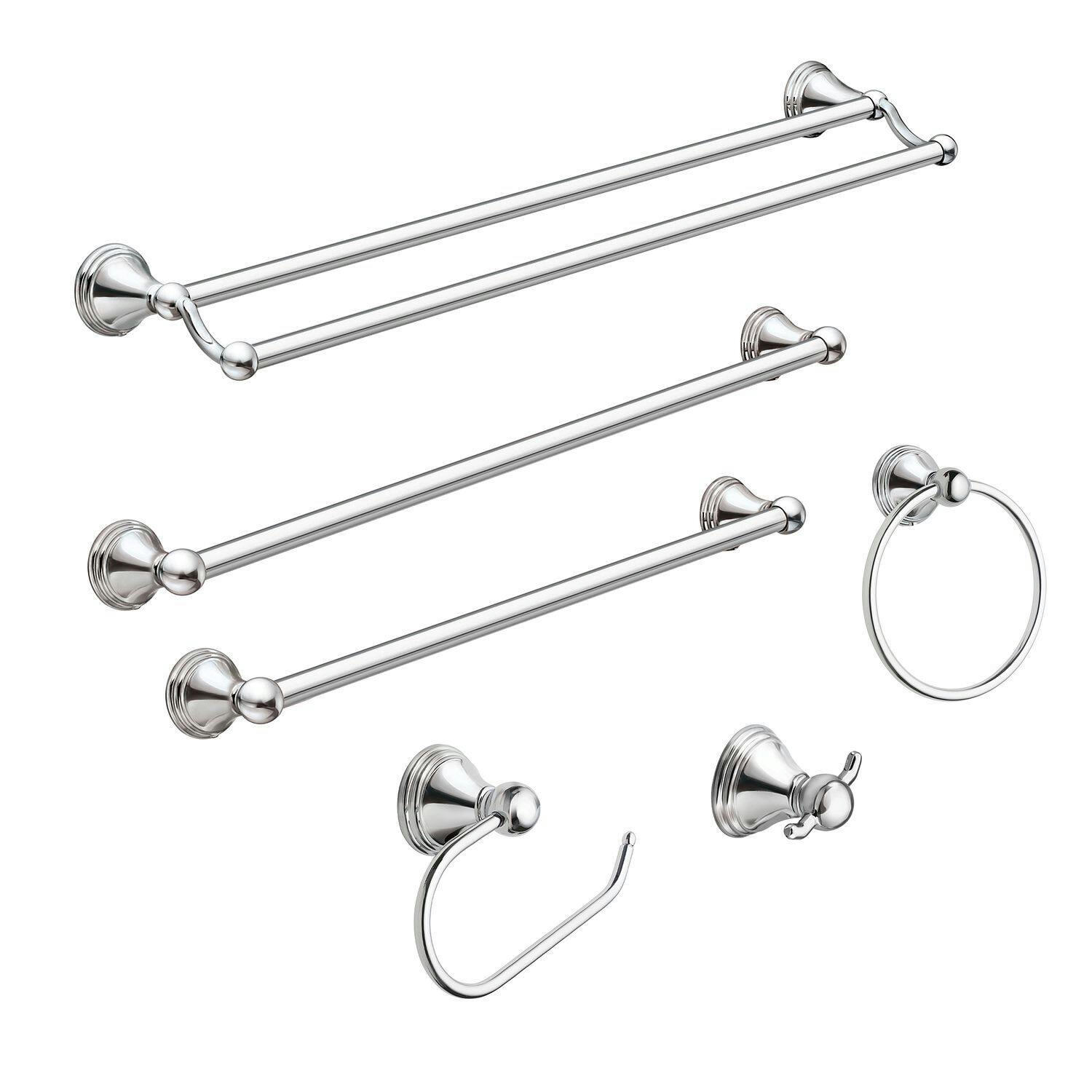 Moen® Preston Double Bathroom Towel Bar/Rack, Chrome, 24-in