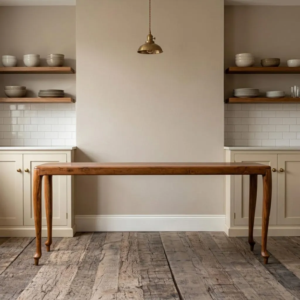 Reclaimed Teak Wood Dining Table: Handmade Minimalist Dining Room Furniture