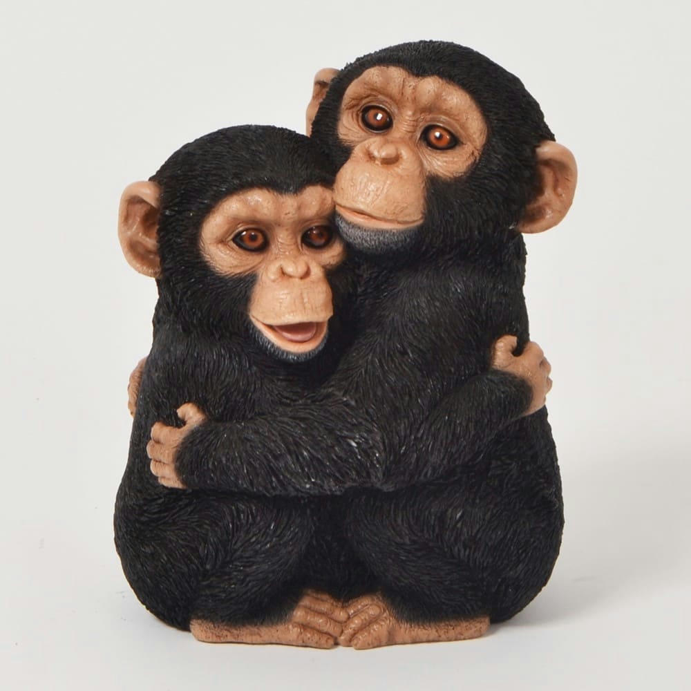 - Statue chimpanzé 24cm résine noir