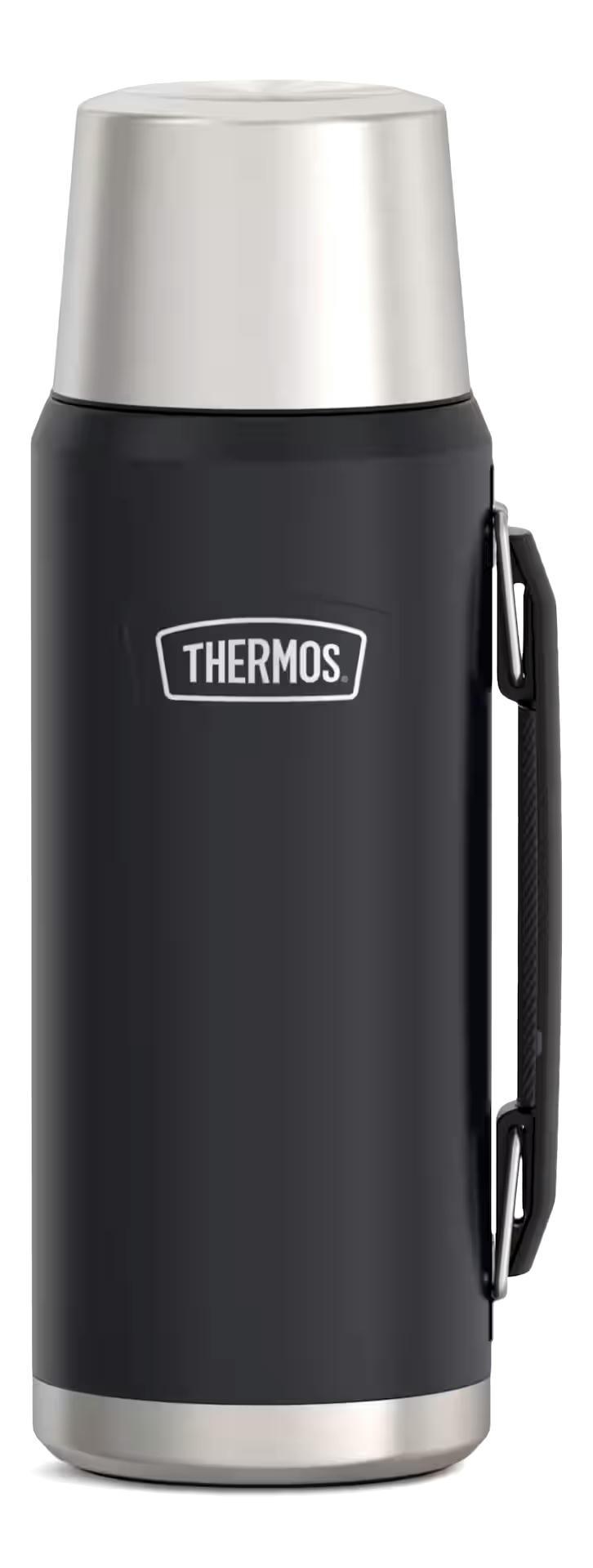 Thermos Vacuum Insulated Stainless Steel Portable Travel Beverage Bottle for Hot/Cold Beverages, Black, 1.2-L