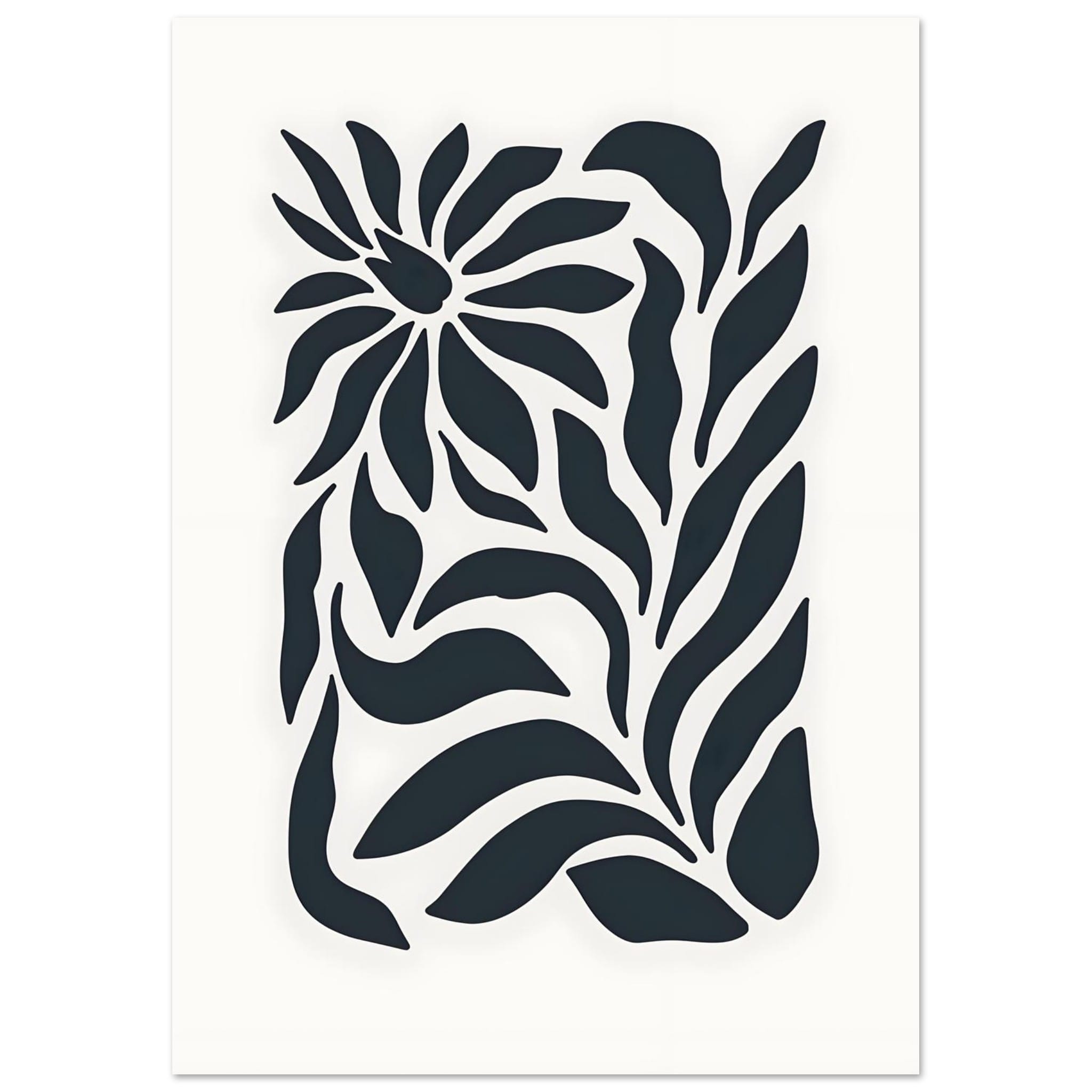 Artfulprints Poster Matisse - Flowers in silence  - A4 21x29.7 cm - Zwart / Wit