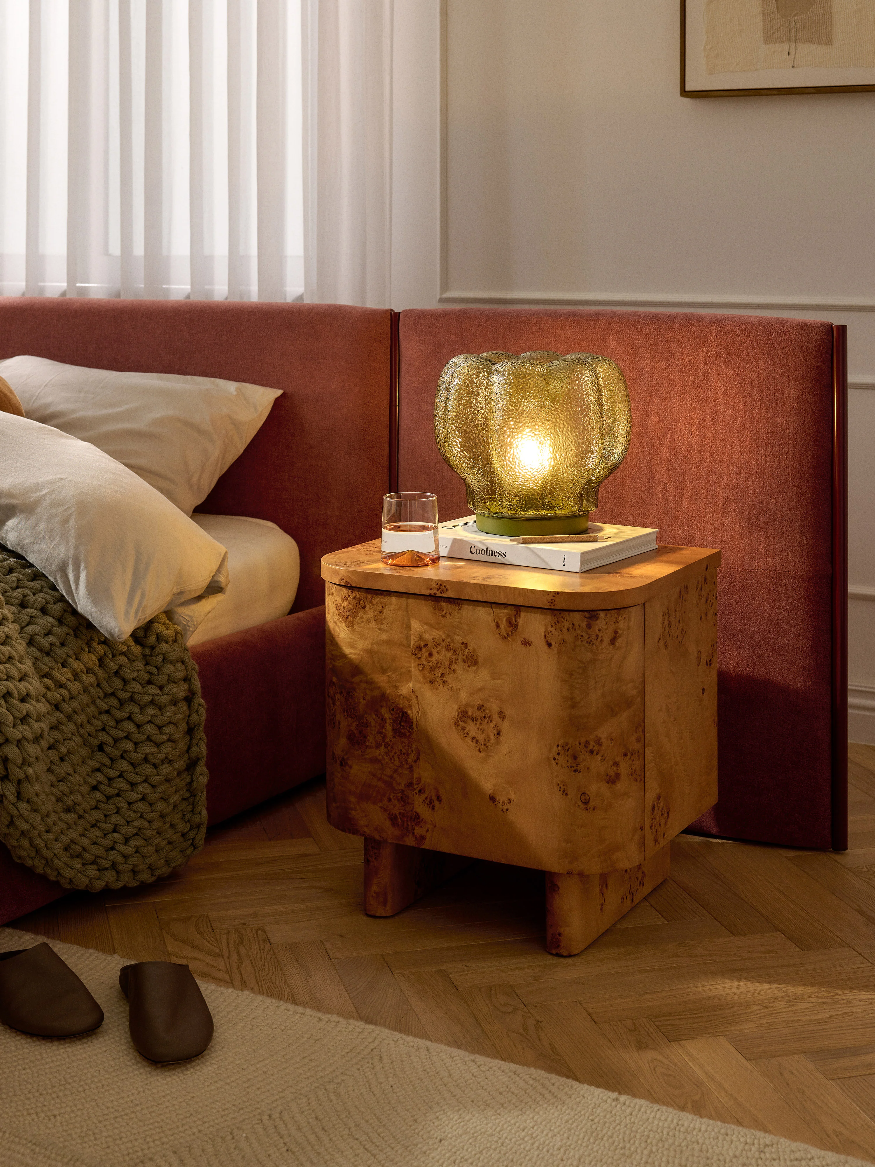 Kleine Tischlampe Umali aus Glas