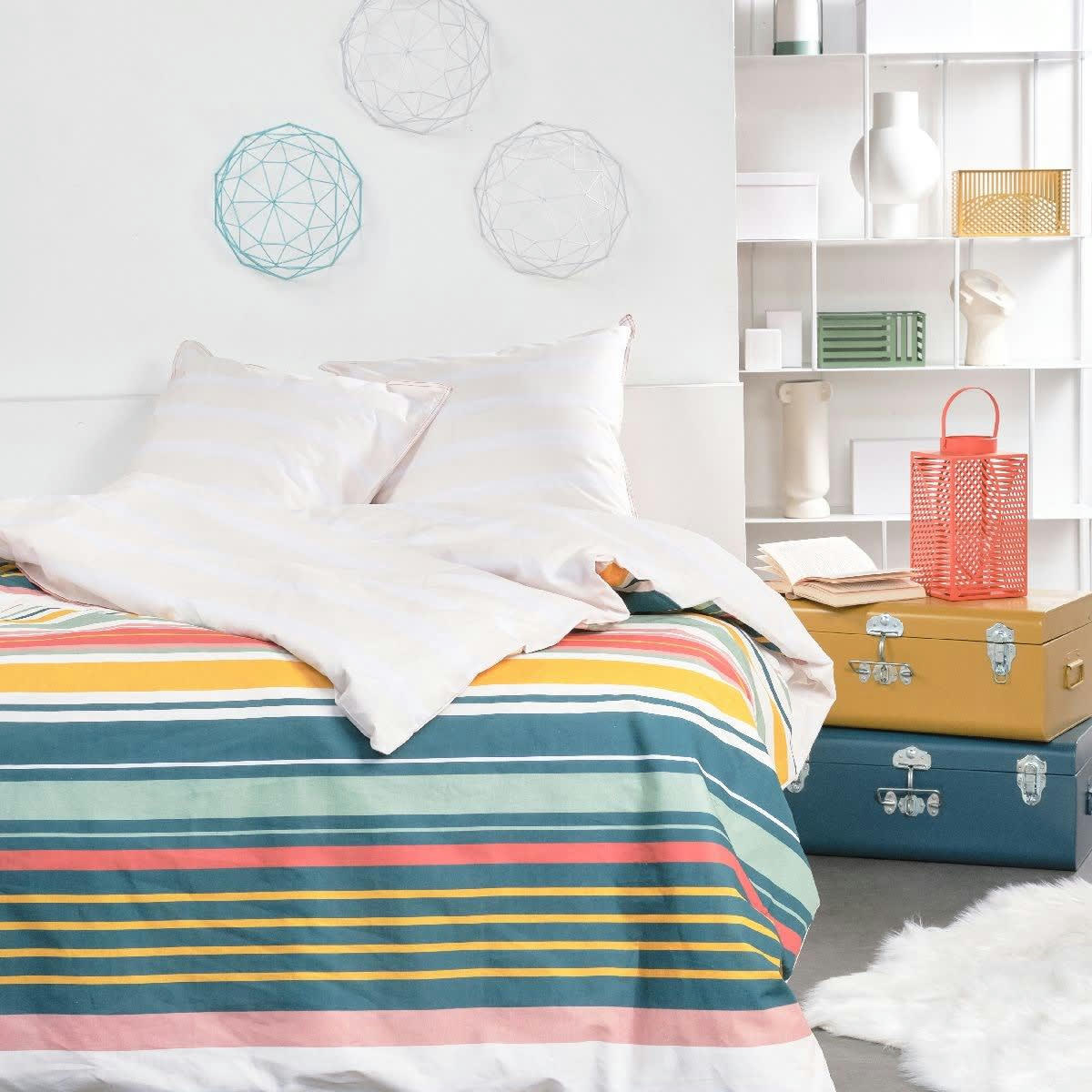 - Parure de lit en Coton Blanc 240x220 cm