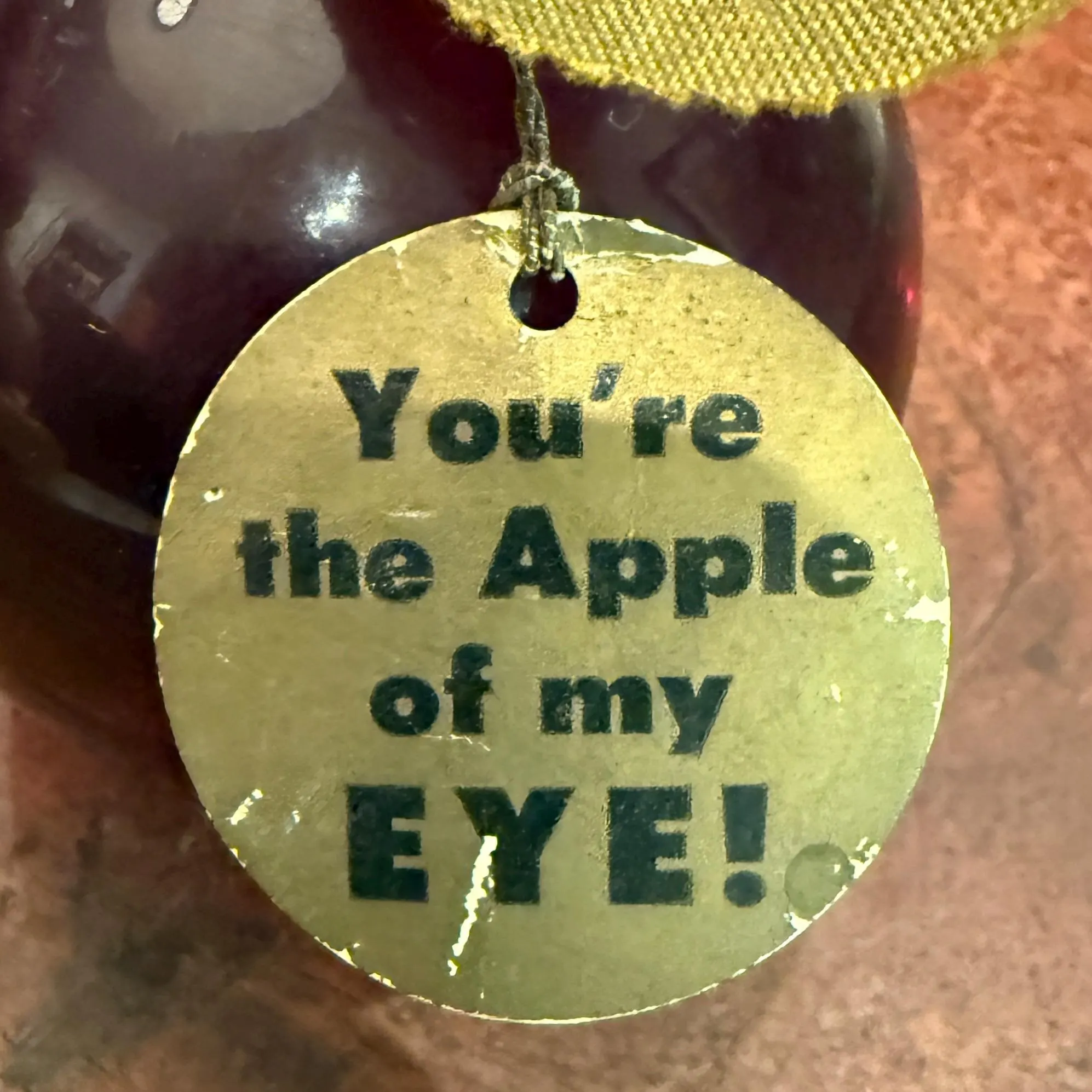 Vintage 1970s Red Acrylic Lucite Apple Sun Catcher Paperweight Figurine by Dennis Day Family by Day Zee Line