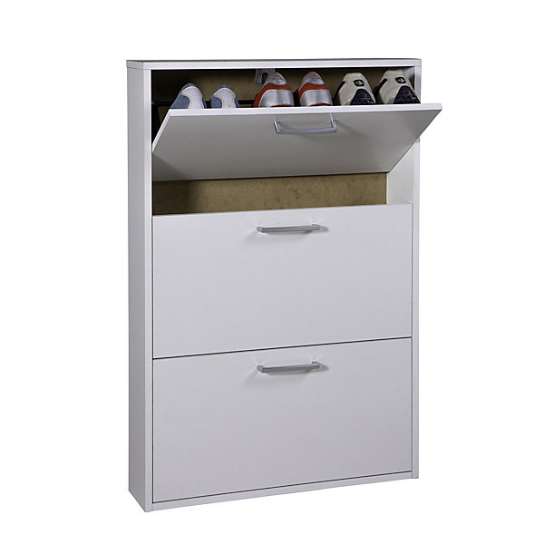 Meuble rangement chaussures 3 niveaux blanc L.65 x H.99,6 x P.15 cm