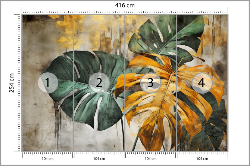 Fototapeta Abstrakcyjne Monstery Na Betonie 416x254cm