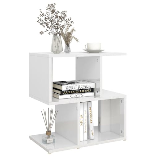 NNEVL Bedside Cabinets 2 pcs High Gloss White 50x30x51.5 cm Chipboard