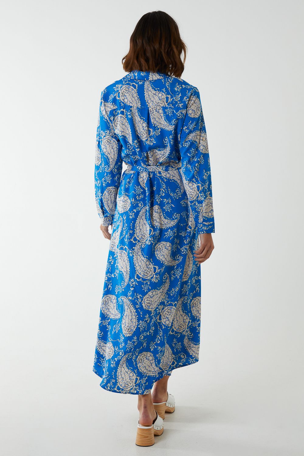 Blue Vanilla Paisley Belted Dress