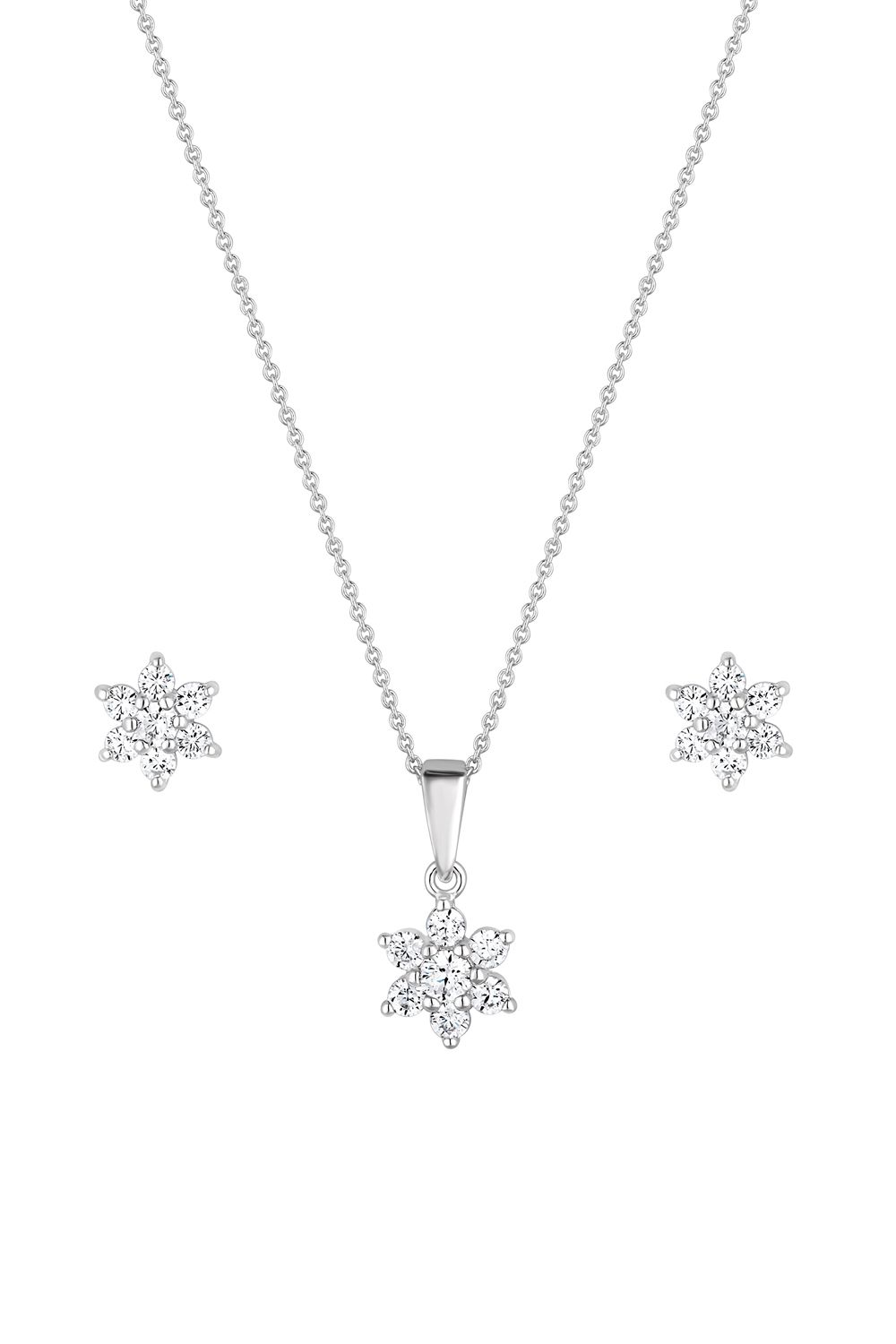 Simply Silver Sterling Silver 925 Flower Jewellery Set - Gift Boxed
