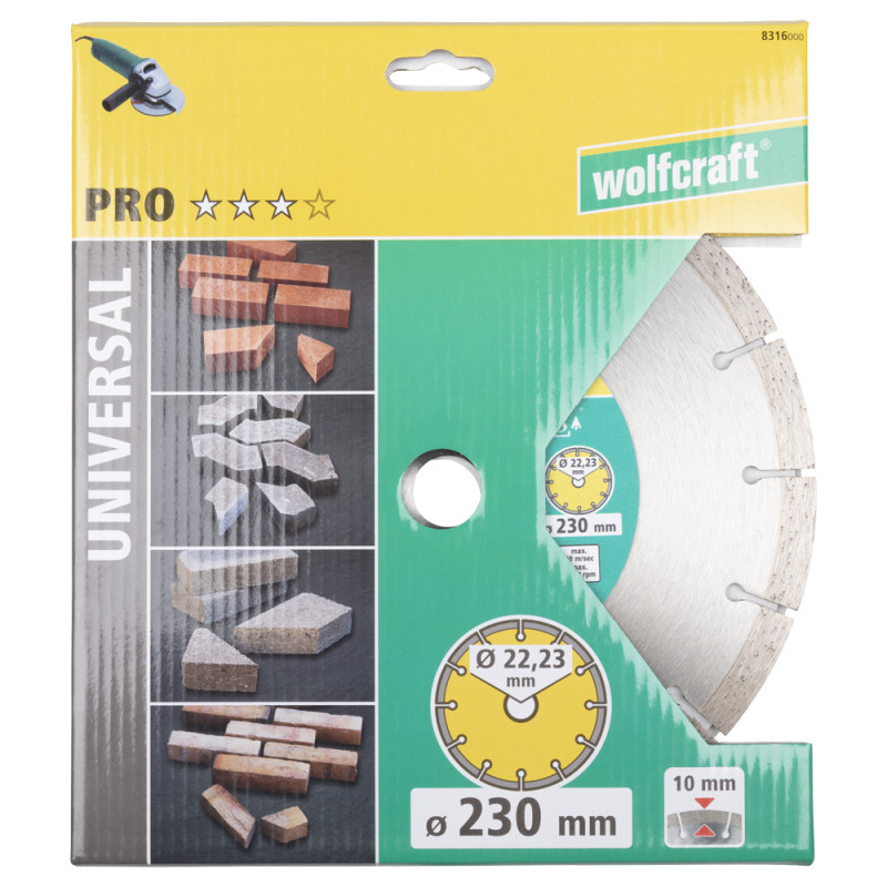 Disque diamant segmenté Pro Universal Ø 230 mm WOLFCRAFT