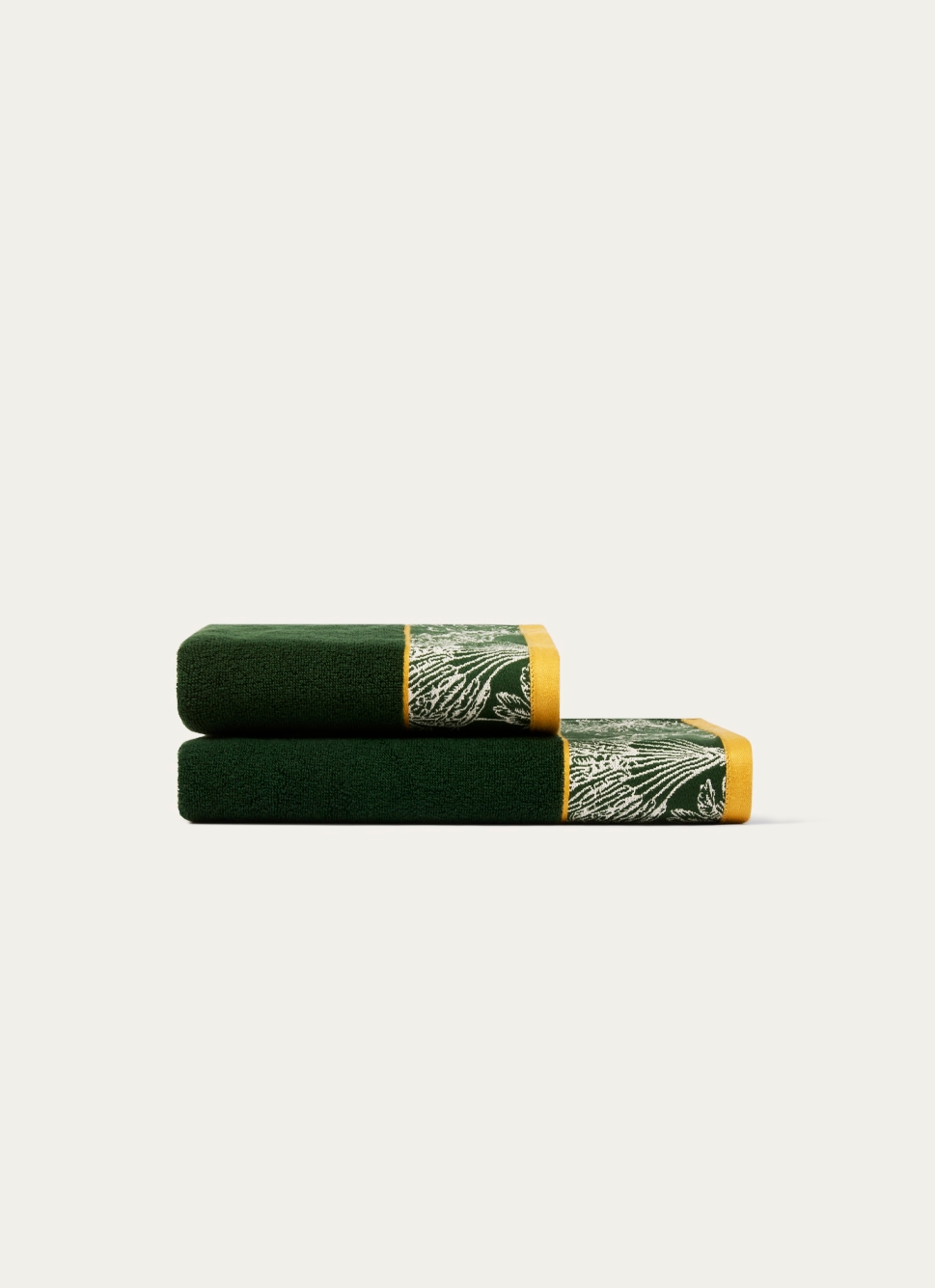 SERVIETTE DE TOILETTE LITEAU JACQUARD VÉGÉTAL vert