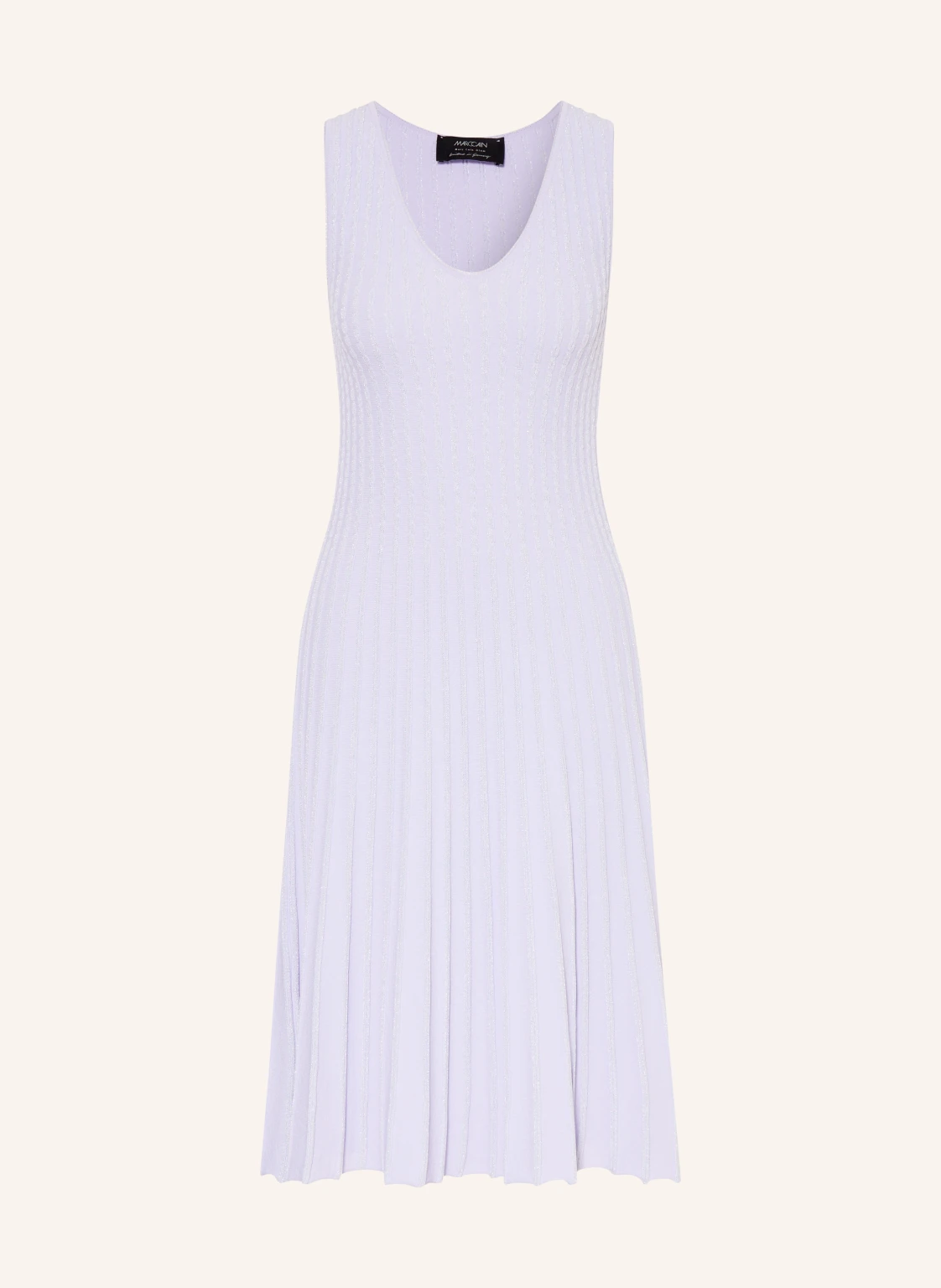 MARC CAIN Strickkleid mit Plissees und Glitzegarn