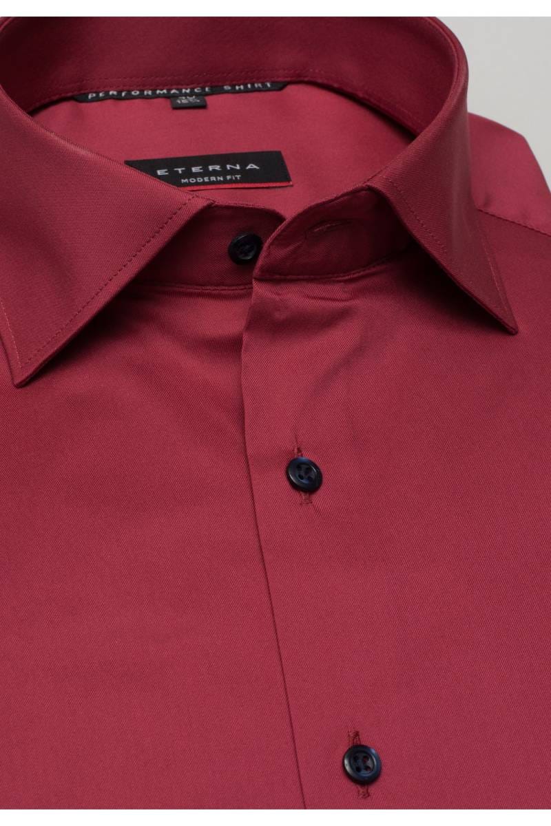 ETERNA Performance Modern Fit Tencel Hemd rot, Einfarbig