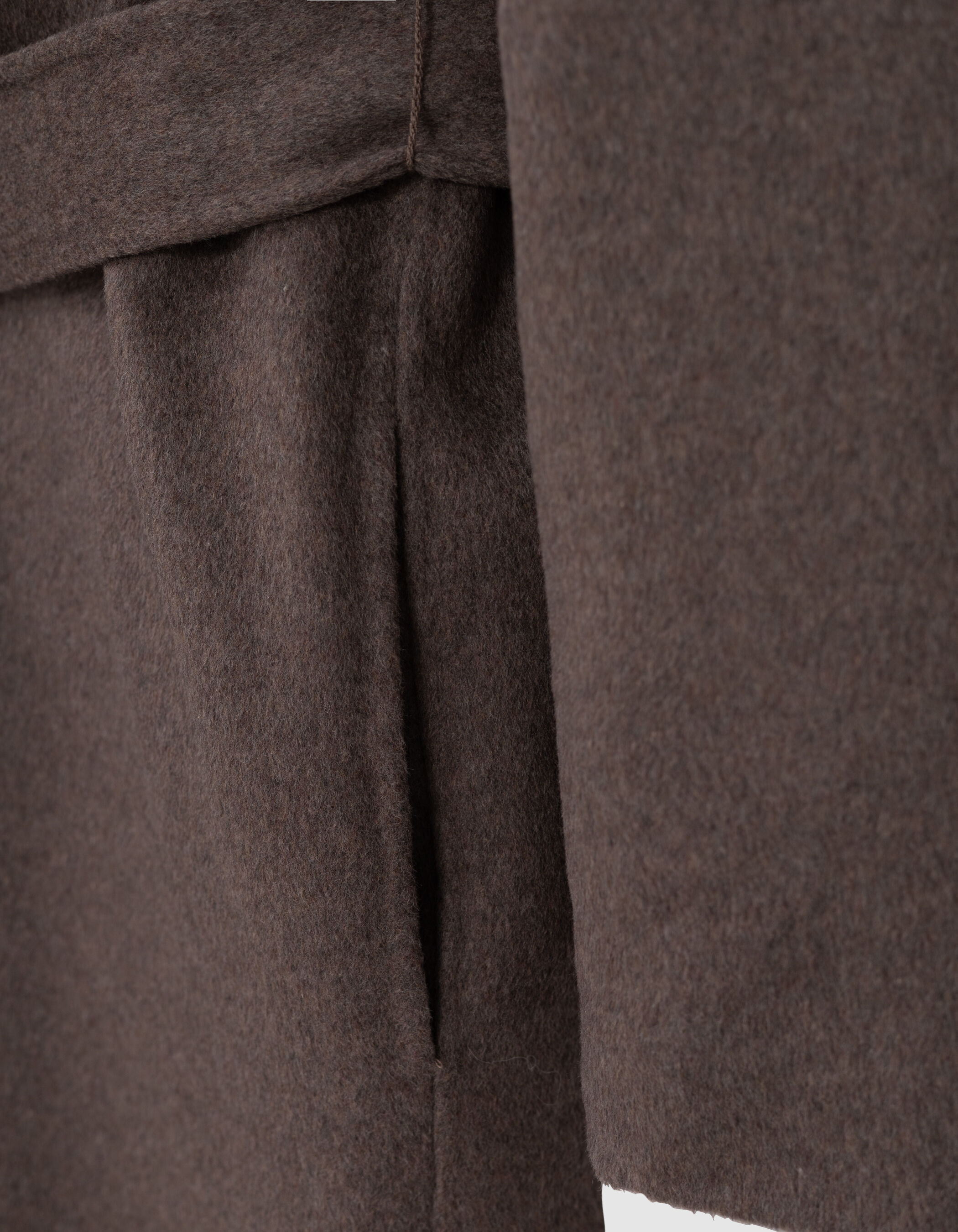 Manteau long beige ceinturé Femme