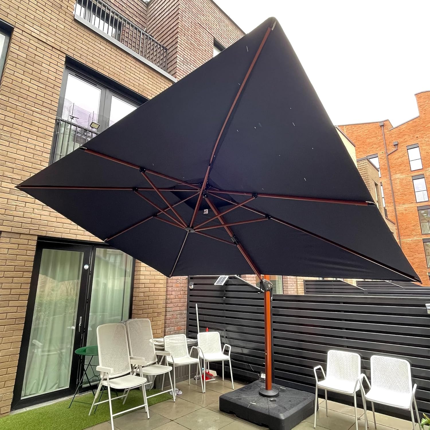 PURPLE LEAF Umbrella 9' X 12' Double Top Deluxe Rectangle Patio Umbrellas Offset Hanging Umbrellas Cantilever Umbrella  Spectrum Indigo
