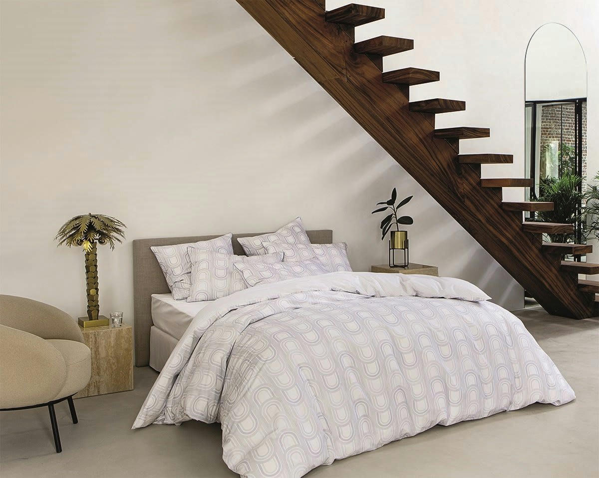 MIAMI - Housse de couette percale gris clair 140x200 cm