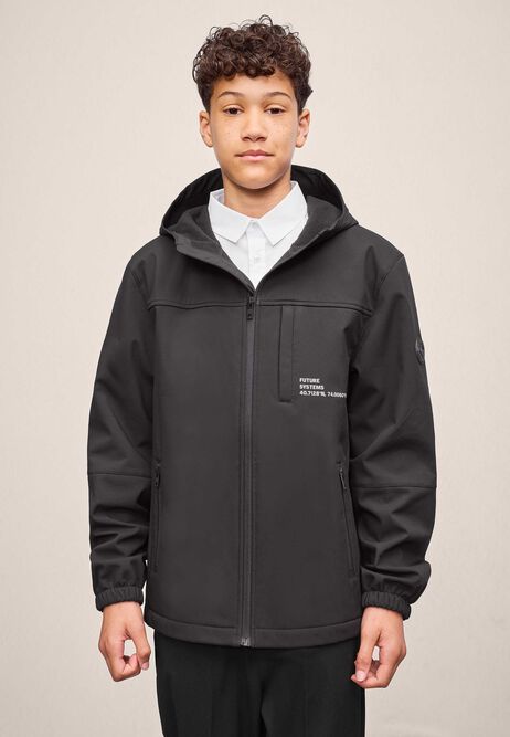 Older Boys Black Soft Shell Jacket