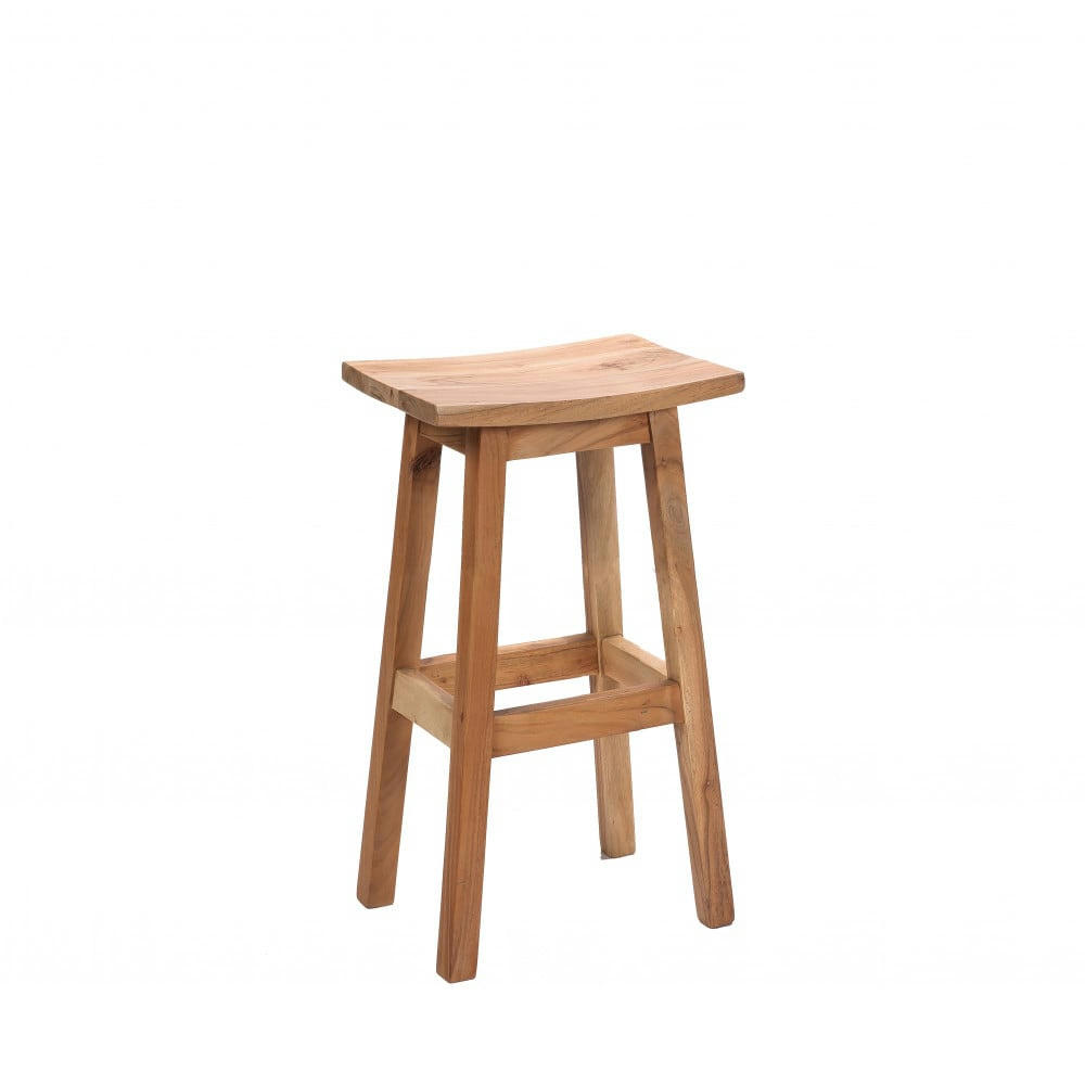 HANOTILO - Tabouret de bar 66cm en acacia naturel