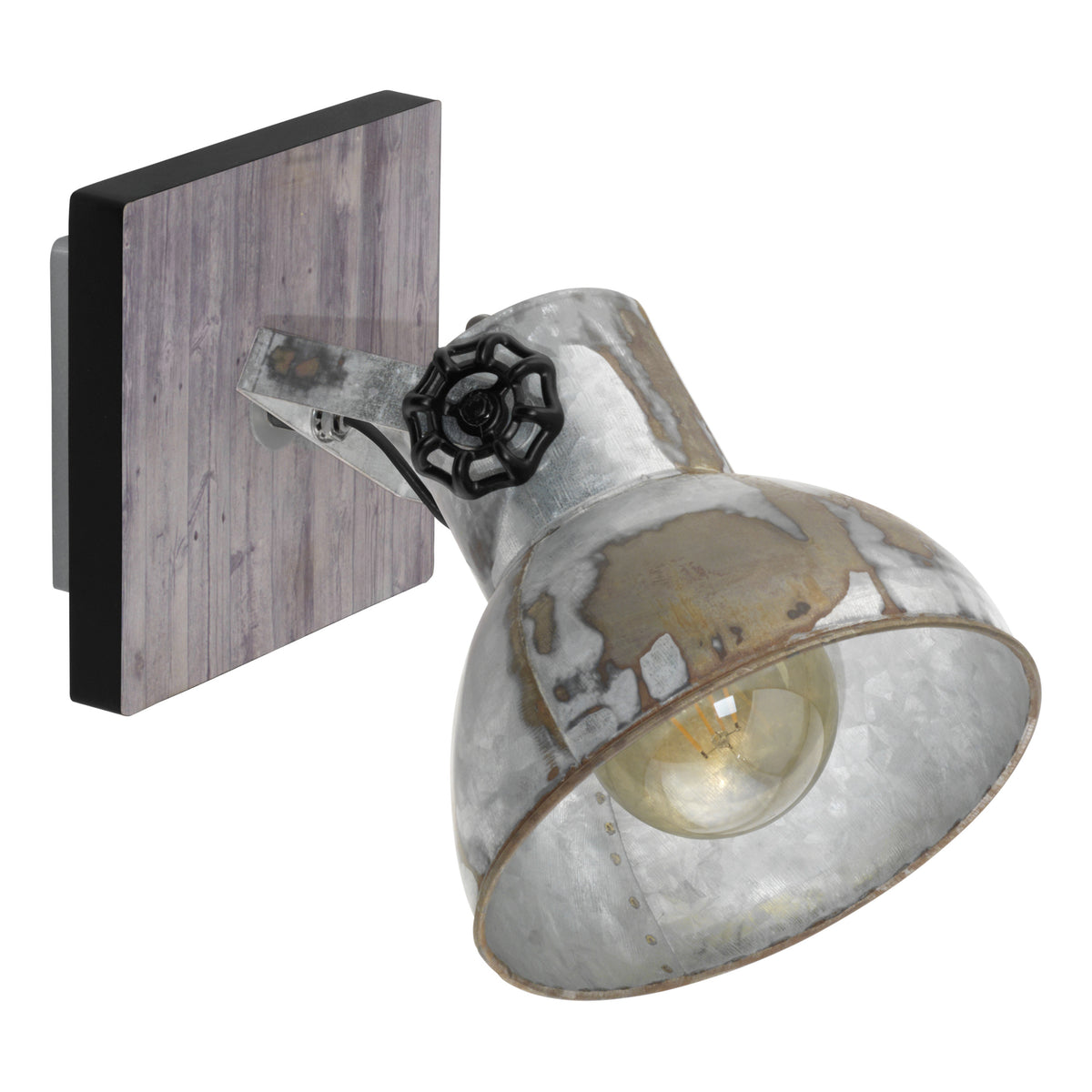 EGLO wandlamp Barnstaple - e27 - 16 cm - zwart/bruin