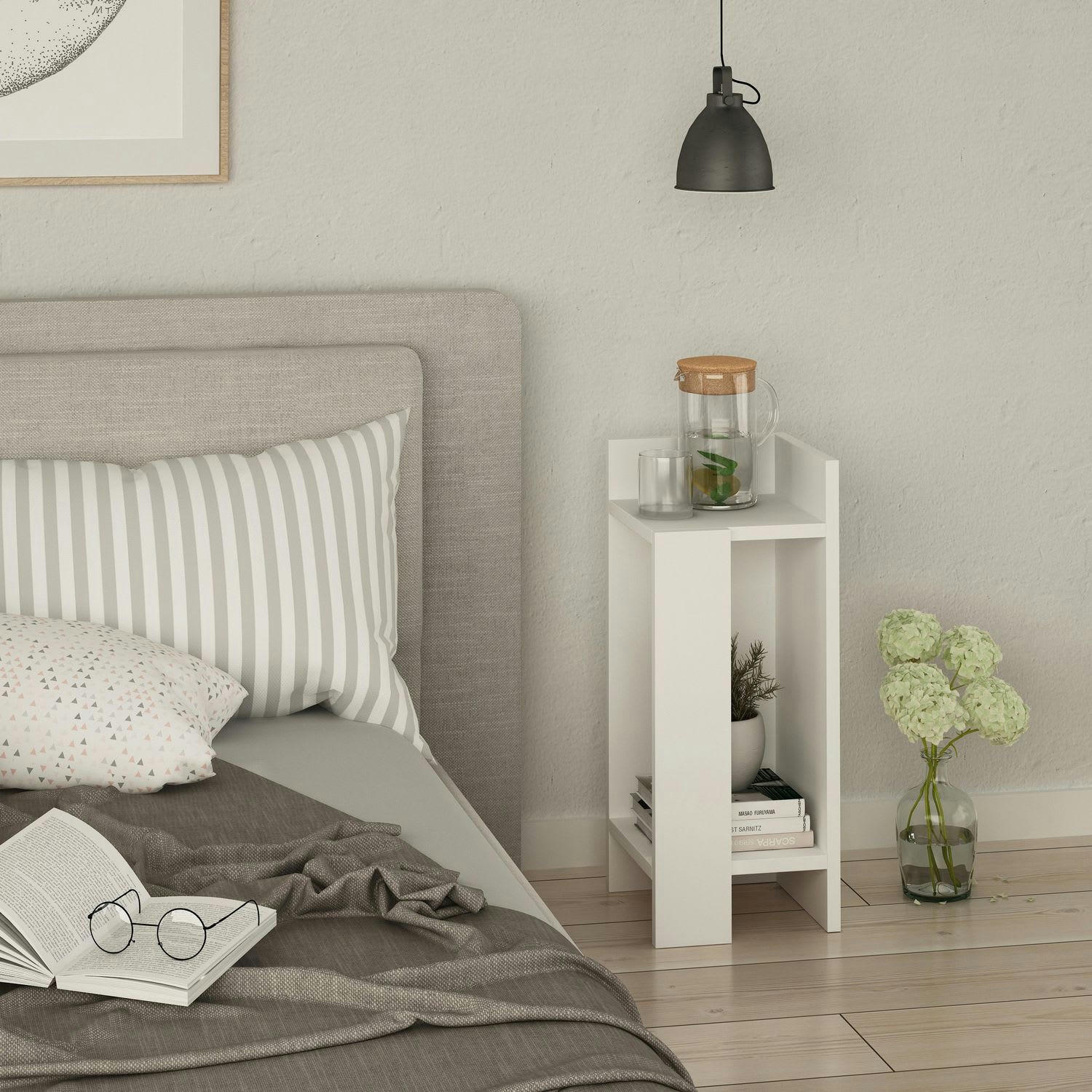ELOS - Table de chevet droite blanc