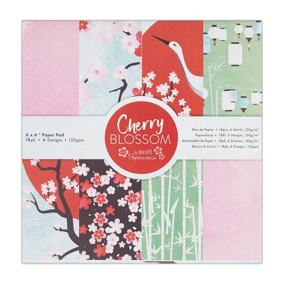 Papermania Cherry Blossom Paper Pad 6 x 6 Inches 18 Sheets