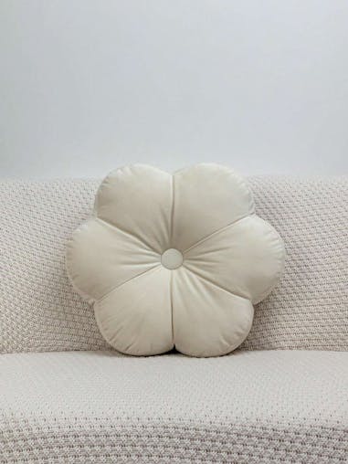 NNESN Floral Harmony Beige Decorative Pillow - Modern Polyester Design