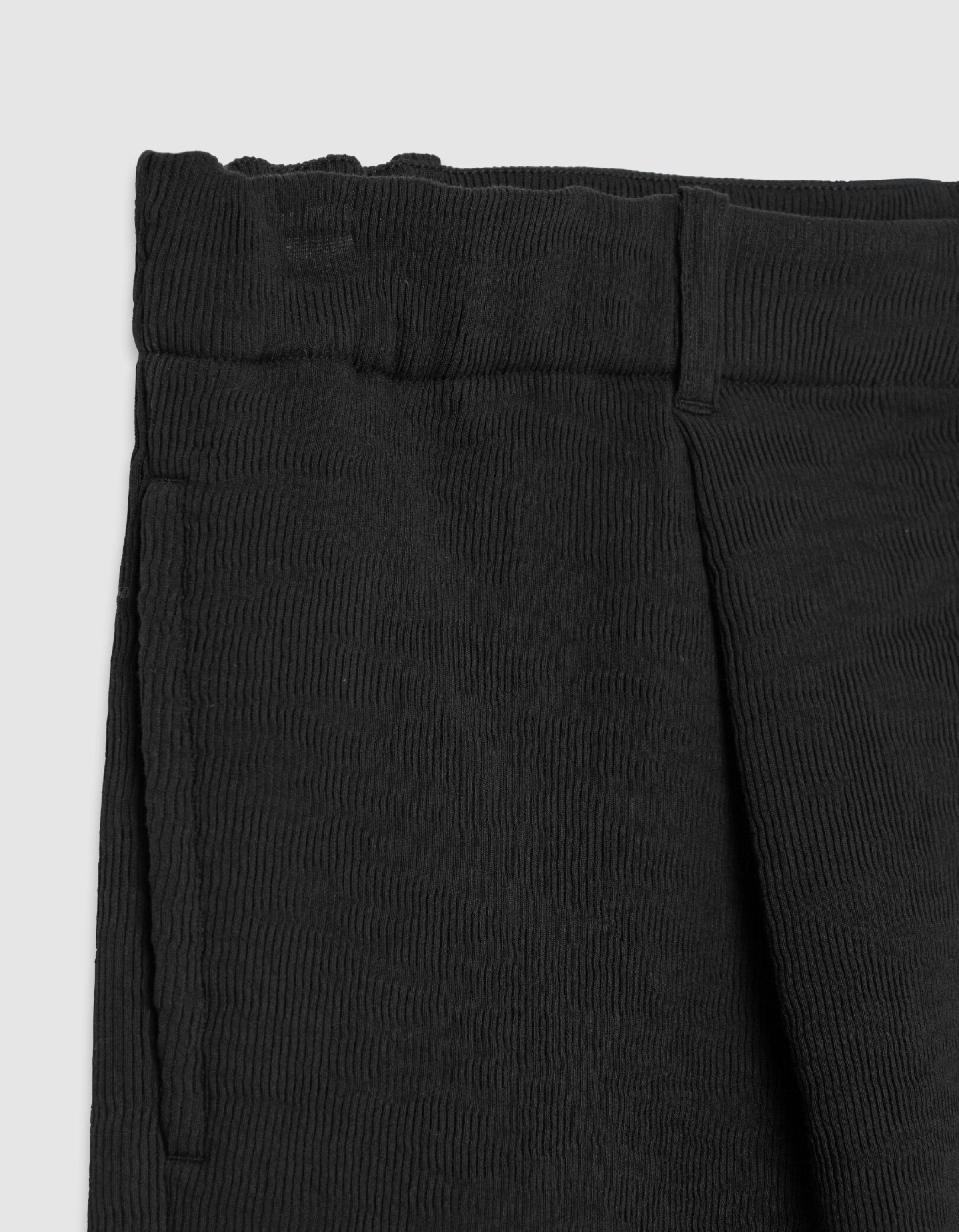 Bermuda noir tissu plissé Homme