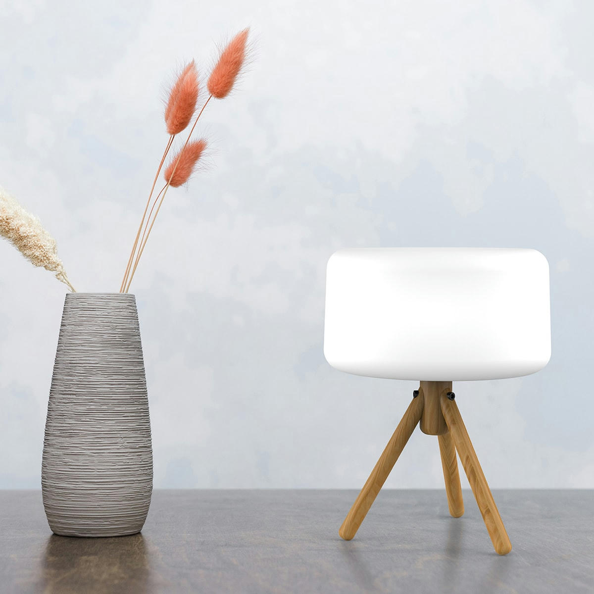 CHLOE 35 CABLE CALIDA - Lampe de table extérieur en plastique synthétique blanc