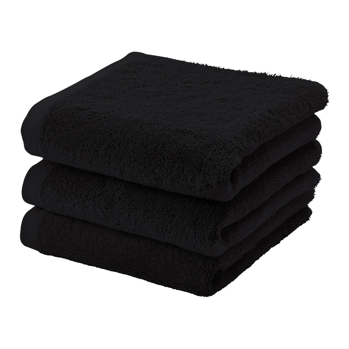 London Handdoek Black   Zwart   Katoen