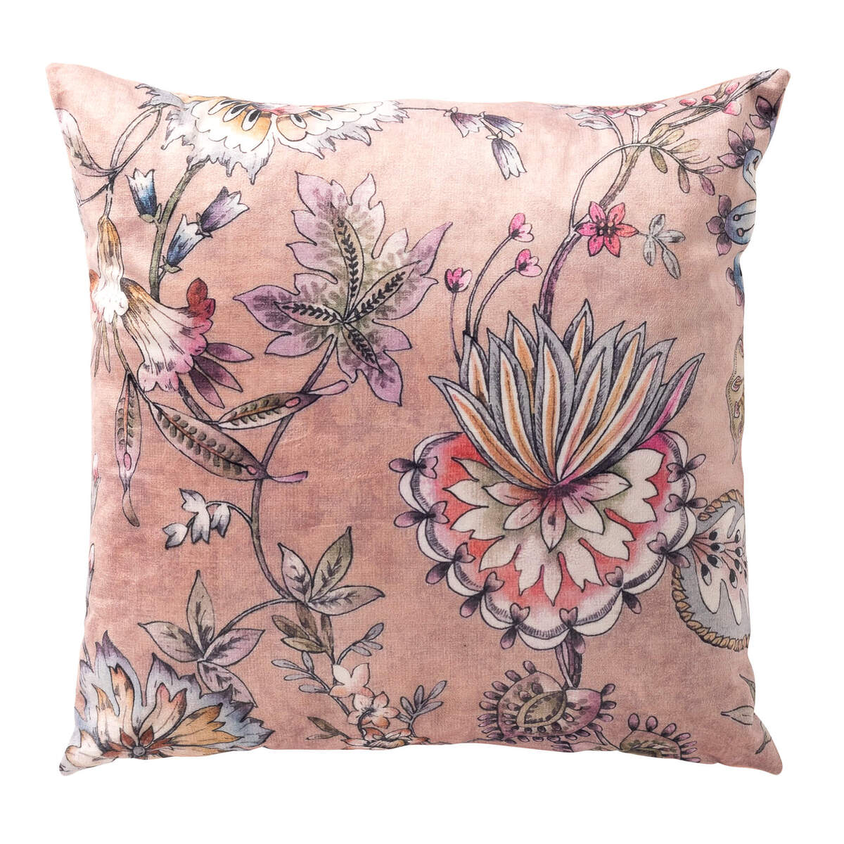 FLORE - sierkussen 45x45 cm - bloemenprint - Misty Rose - roze
