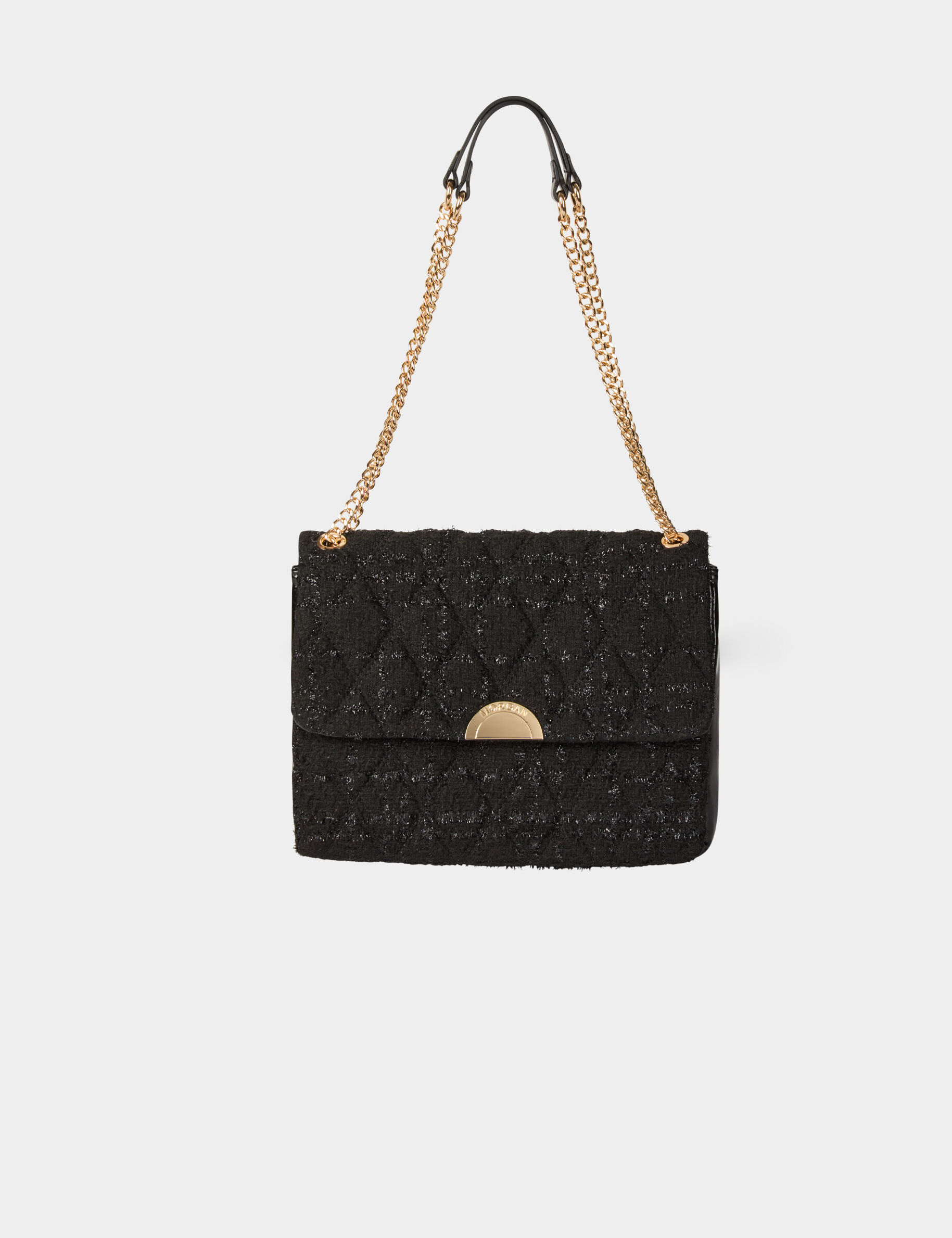 Metallic Tweed Bag Black Women