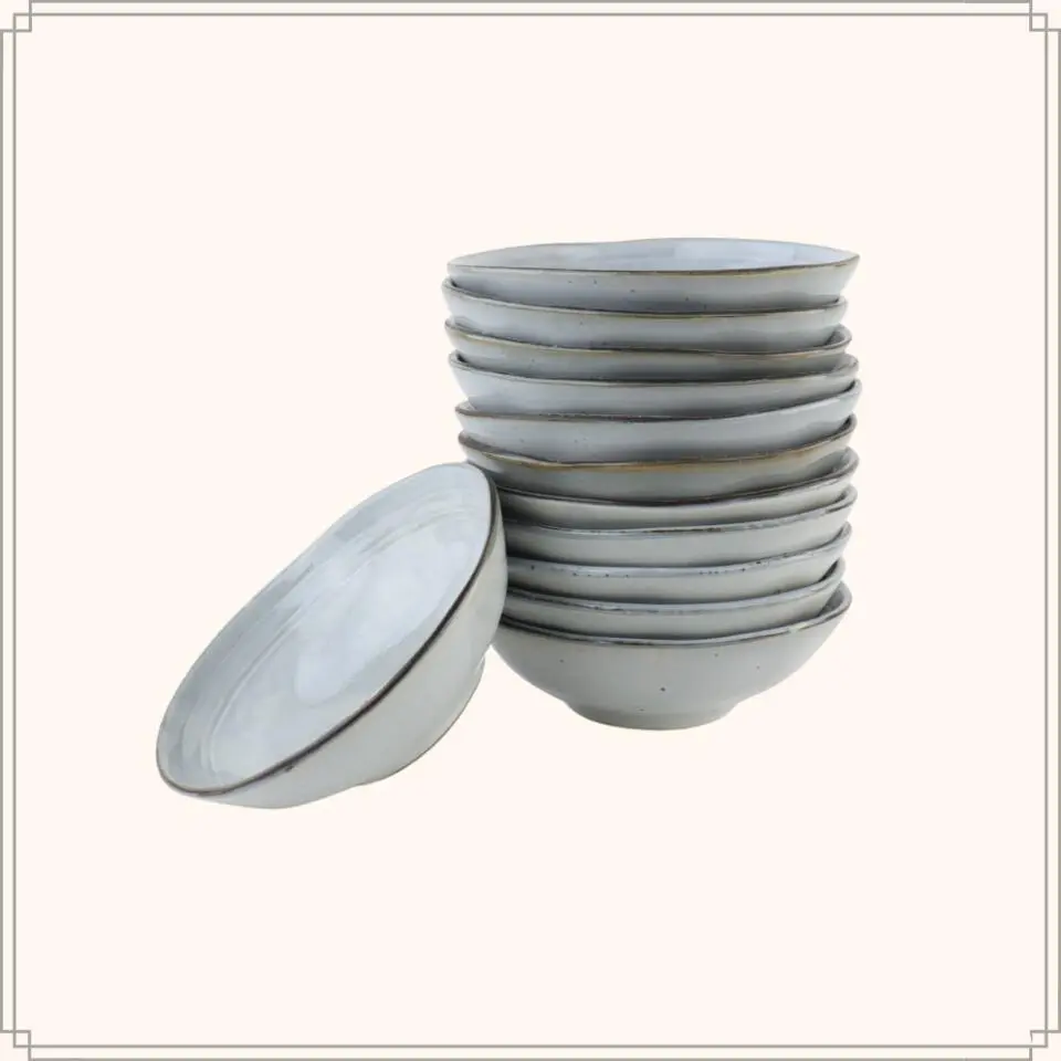 OTIX Soepkommen 12 stuks Blauw Soeptassen 15cm Keramiek BLUEBELL