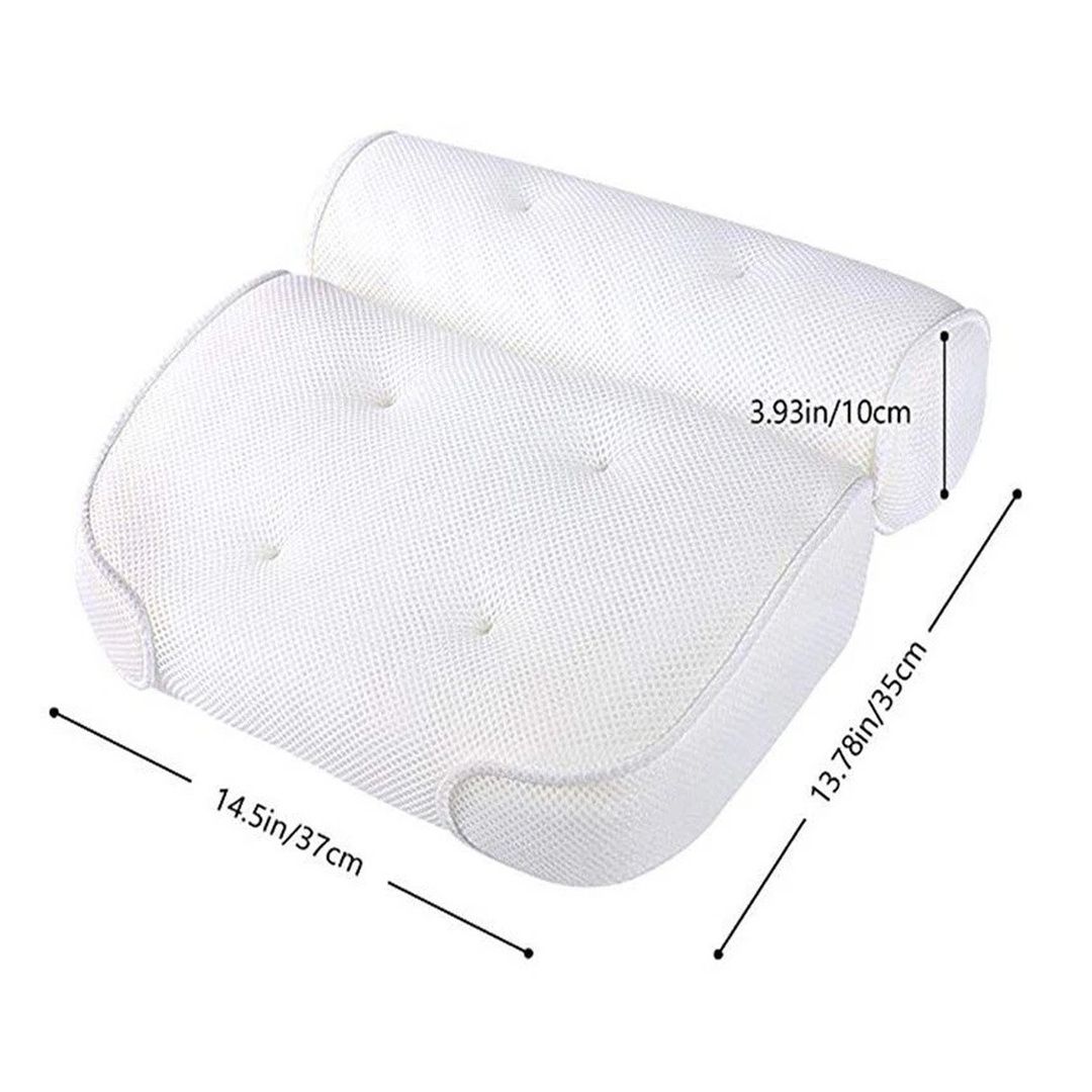 VOGREX White Luxury Bathroom Spa Bath Pillow Non-Slip Comfortable Headrest