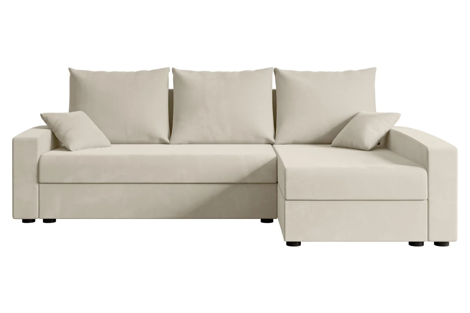 Narożnik z funkcją spania i pojemnikiem ALESIA-L 231x140x90 cm Beżowy