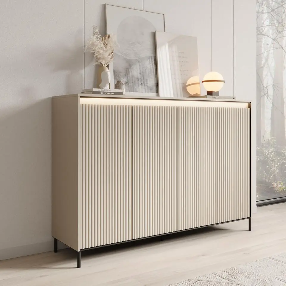 Meubella - Dressoir Timoteo - Beige - 152 cm