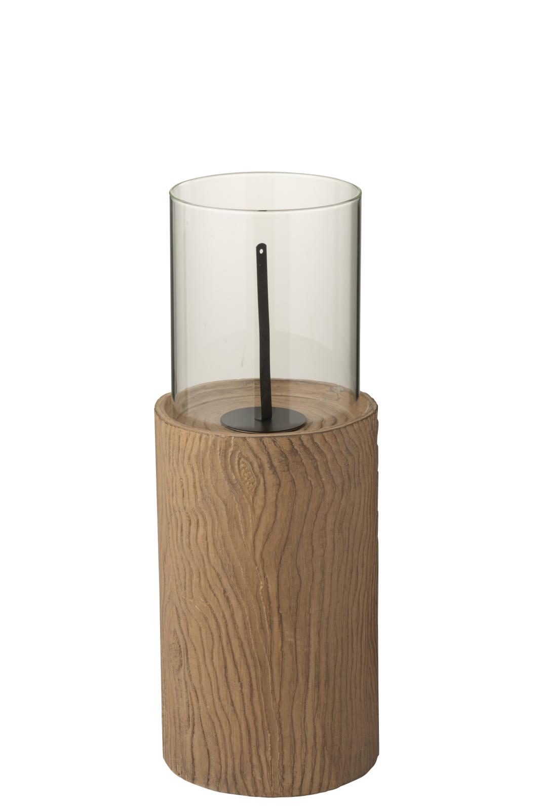 J-Line vuurschaal Trunk Rond - magnesium - bruin