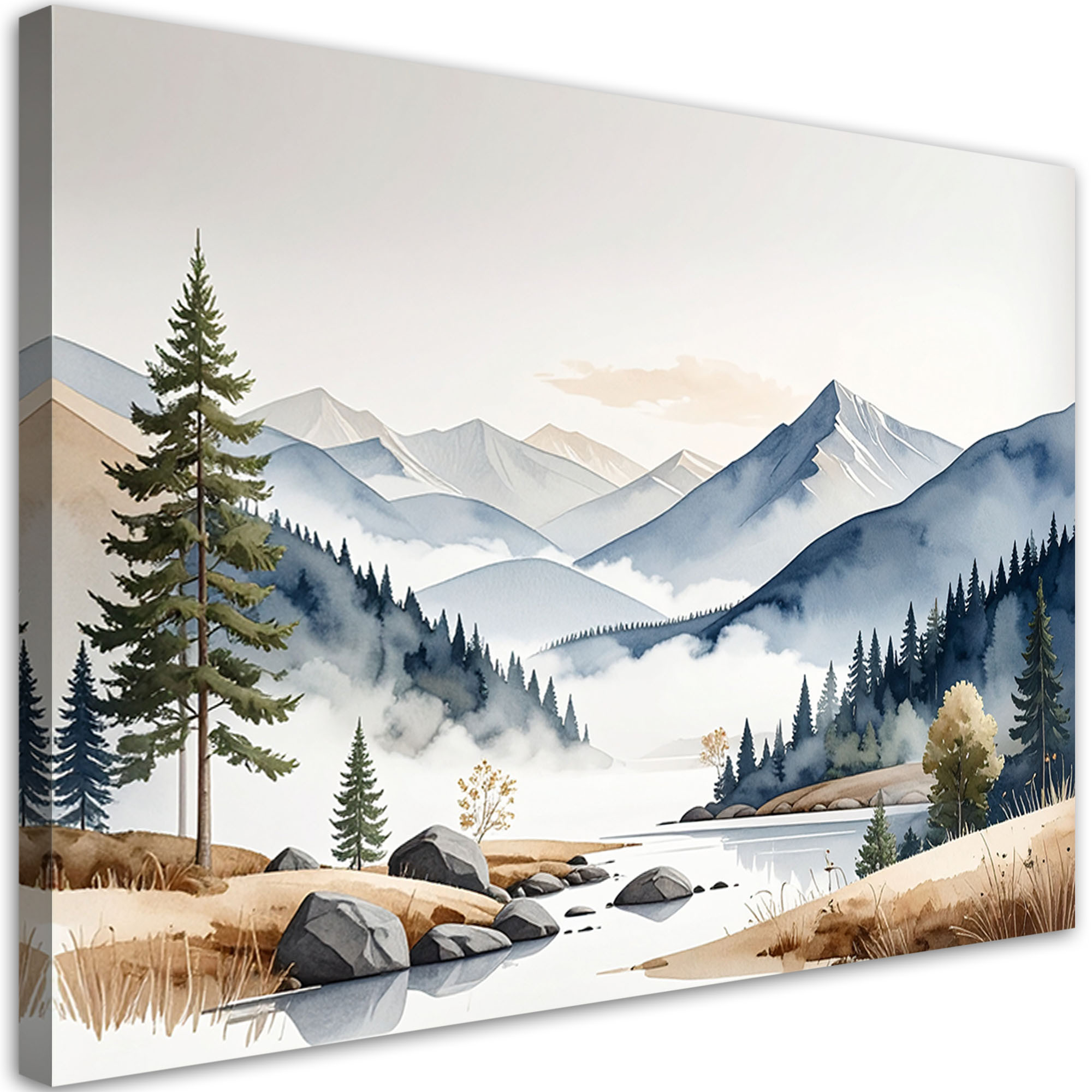 Obraz do salonu sypialni biura, Krajobraz górski natura drzewa 30x20