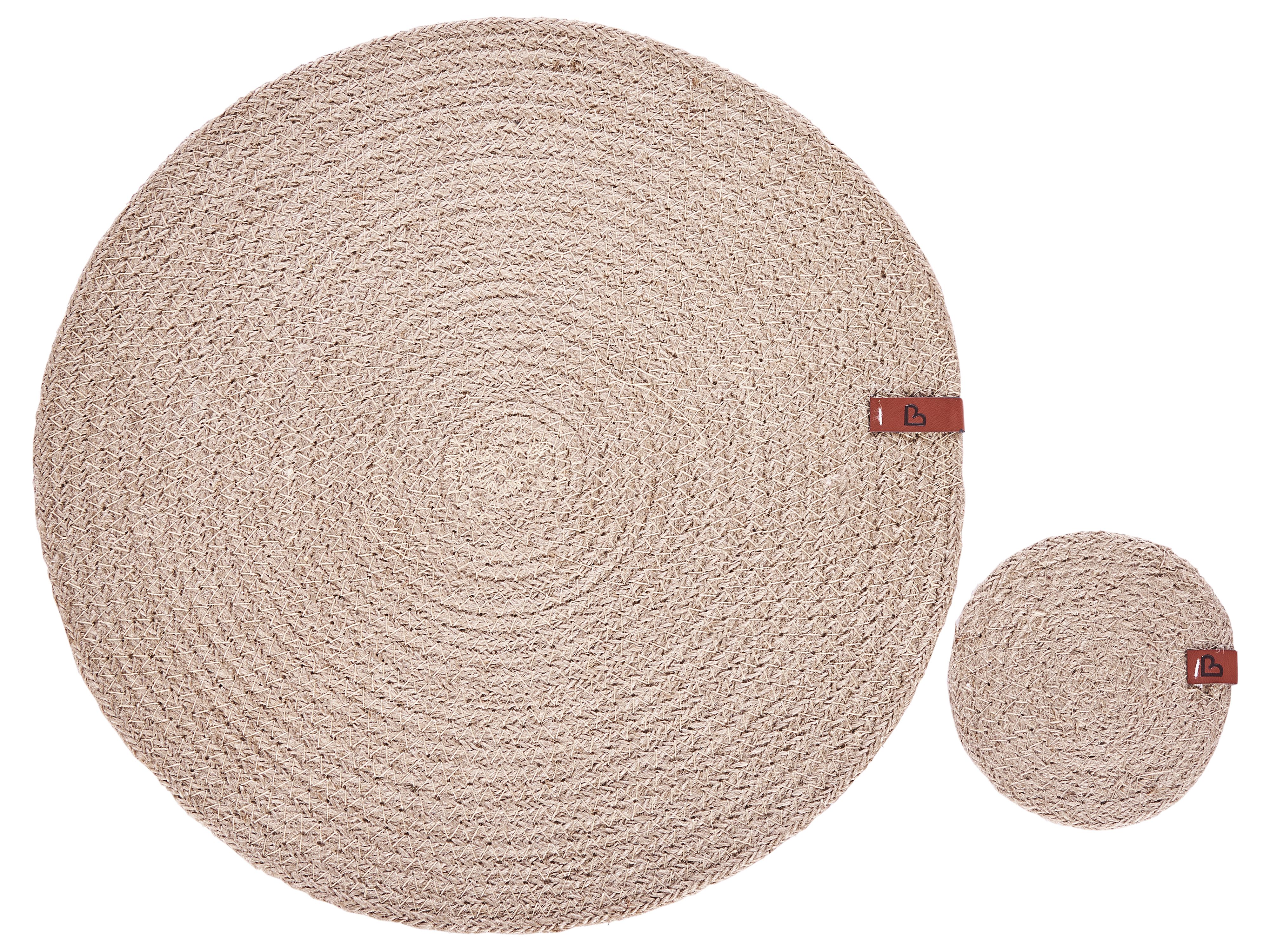 12 Piece Placemats and Coasters Set BUSHMINT Jute Natural