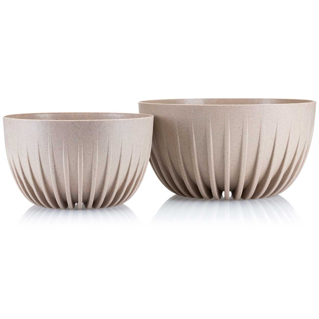 Zestaw doniczek Stripped Eco coffee latte