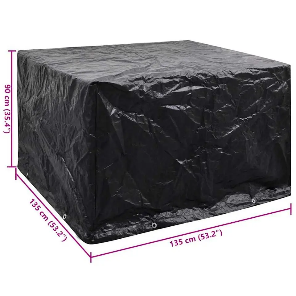 vidaXL - Tuinmeubel Hoes - Zwart - Kunststof