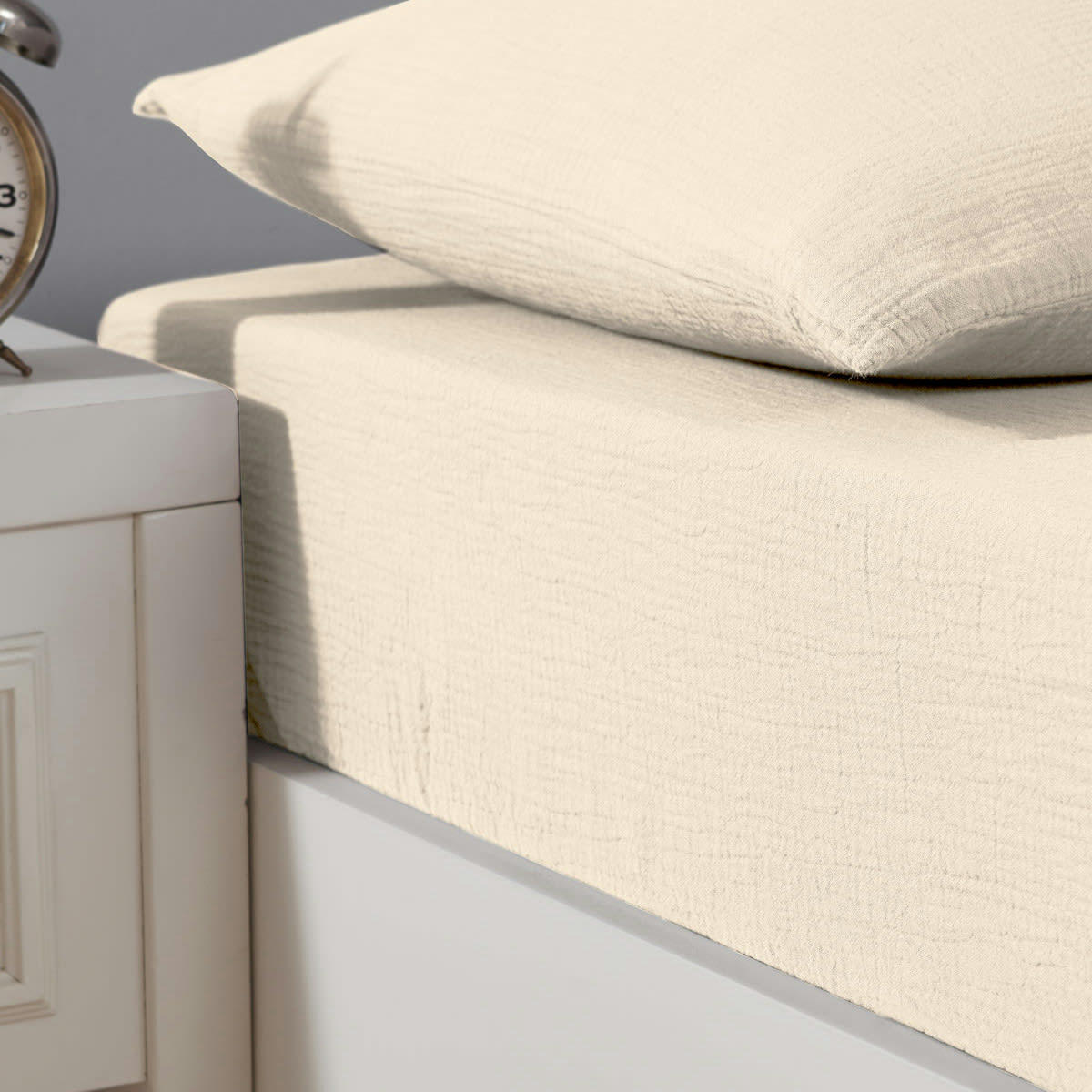 LOFT - Drap housse en gaze de coton bonnet 30 cm  petale 90x200 cm