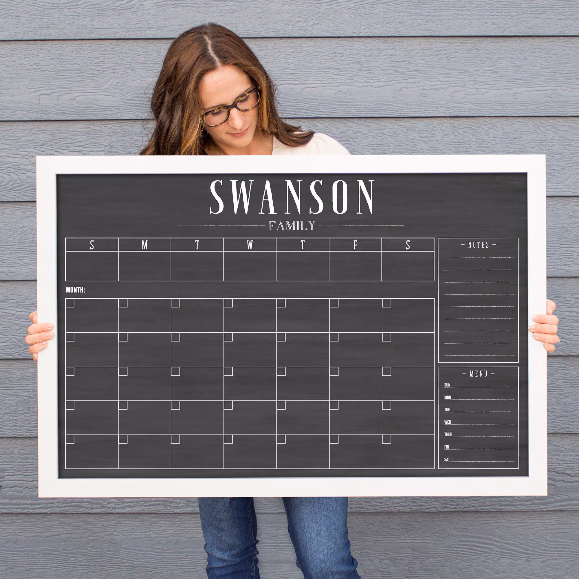 2026 Weekly and Monthly Calendar | Weekly & Monthly Combo | Chalkboard Calendar | Reusable Dry Erase Family Organization Wall Calendar