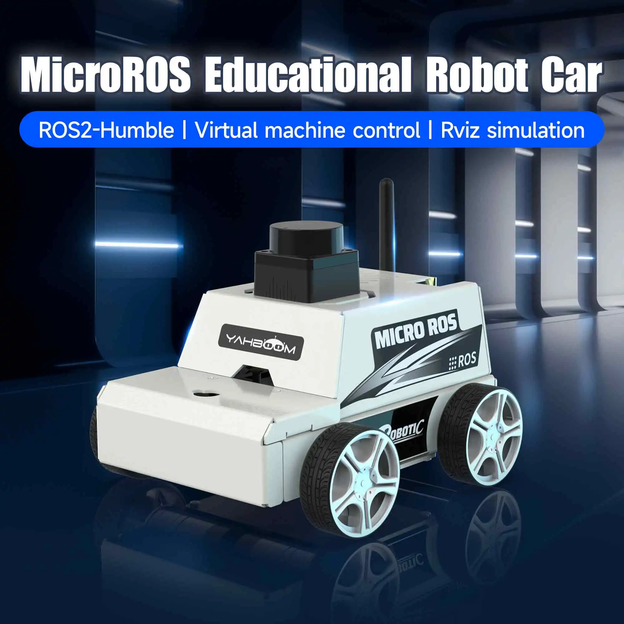 Robot Car Kit Virtual Machine Control Programmable Toy With Metal Motor 2MP Camera Adopt ROS2-Humble Python3 Programming